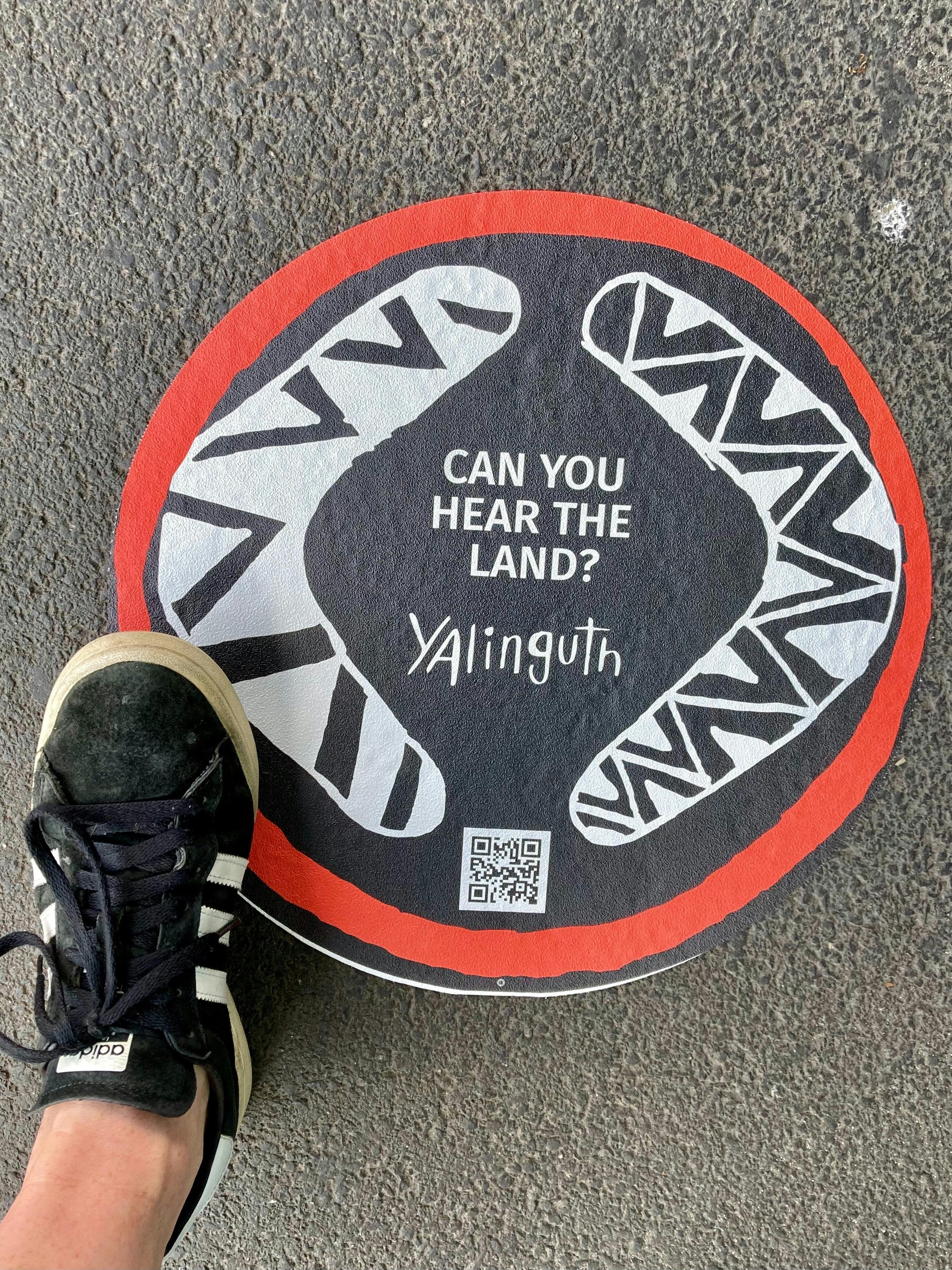 Yalinguth footpath decals you'll find around Gertrude St, Fitzroy