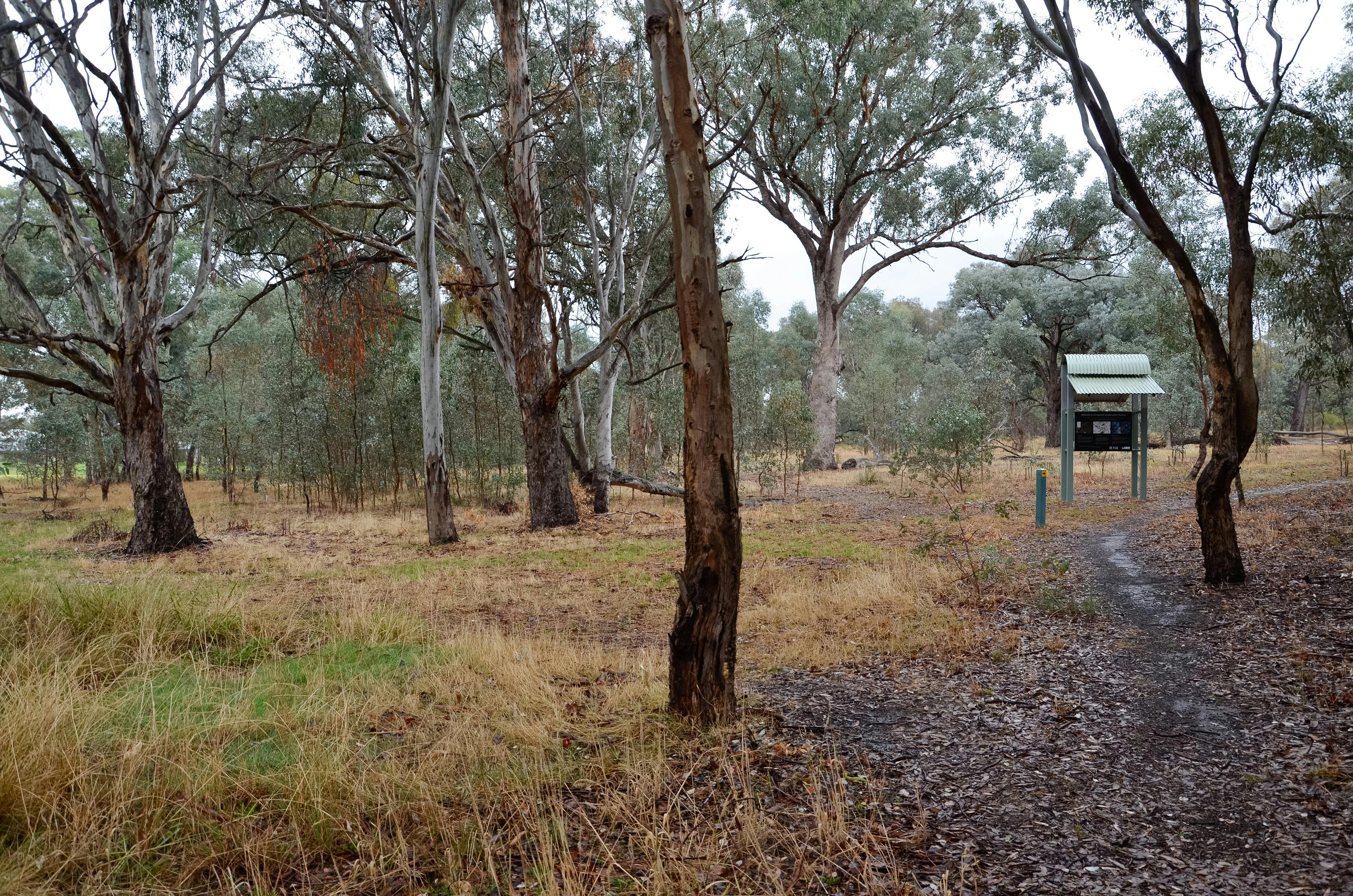 An information shelter at Stringybark Reserve