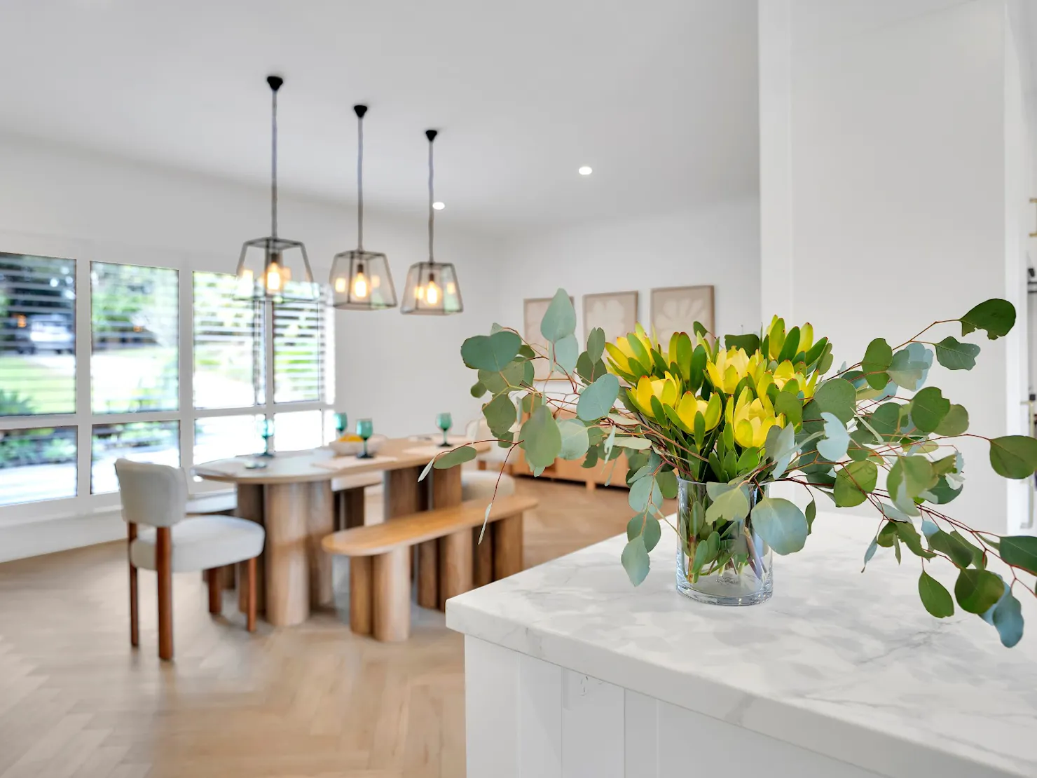 Integrated kitchen, dining and living areas