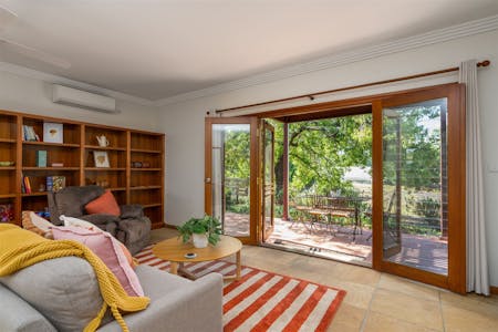 Sofa lounge, garden view, downstairs area