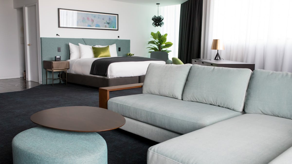The Corner Suite is a comfortable room option for families, couples or friends