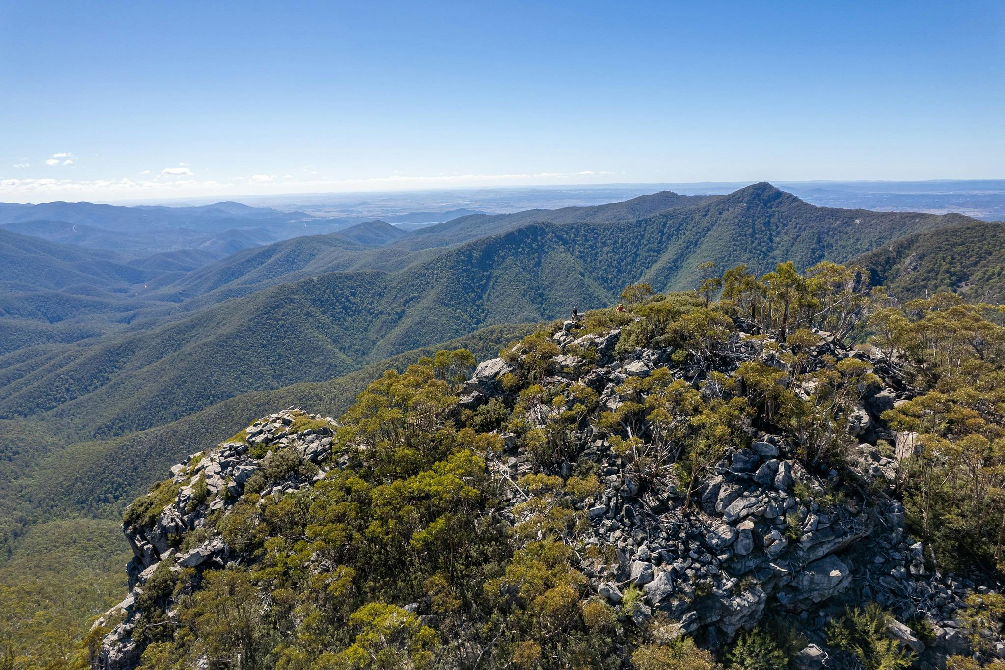 Drone shot on top of Tidbinbilla Range