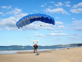 Parachute landing at Rainbow Beach