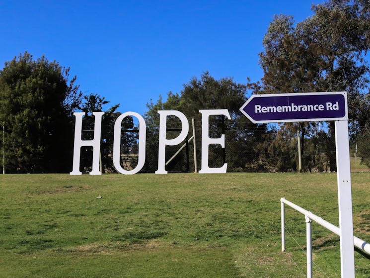 Our HOPE sign which we light up for the night and our Hope ceremony