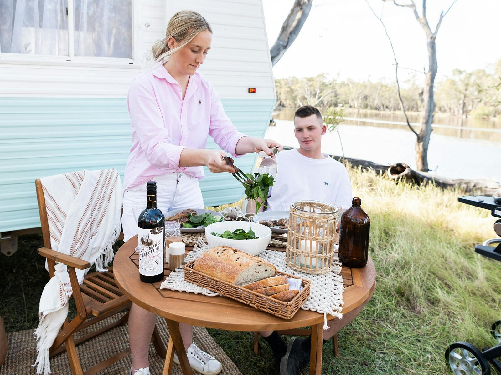 Camping in Hay