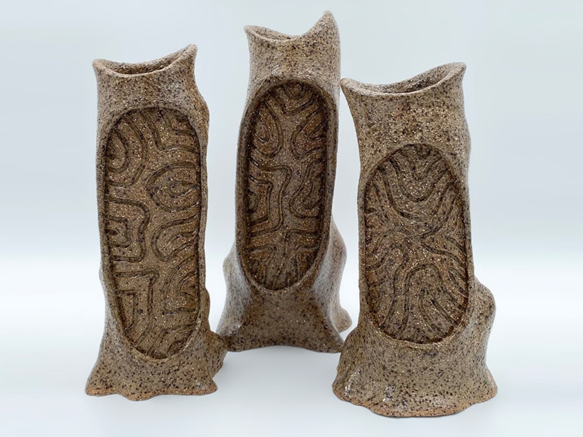Studio photograph of Sooty Welsh' ceramics works
