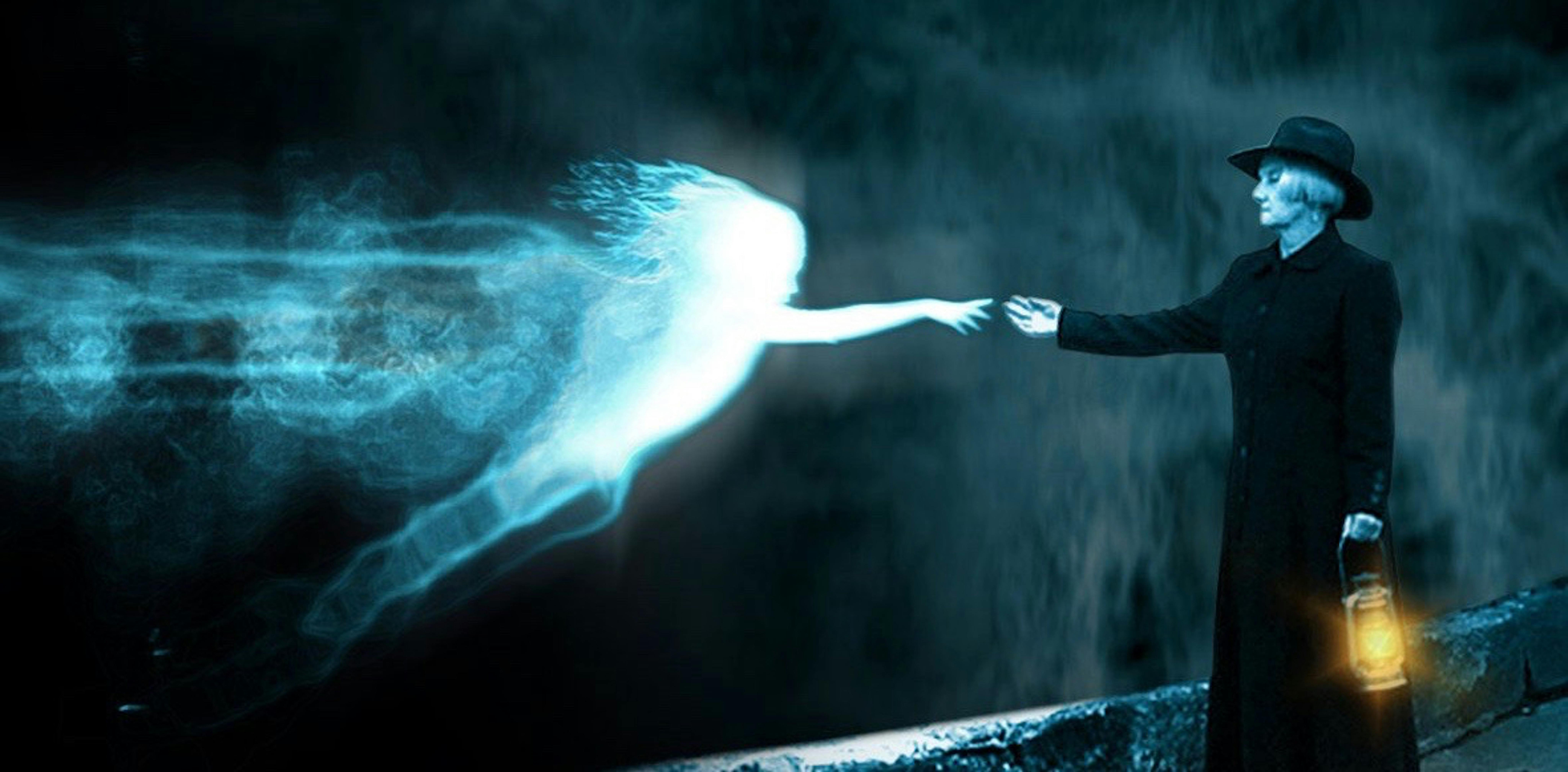 Angle spirit touching the Ghost Host on The Rocks Ghost Tours Dark South Side Tour