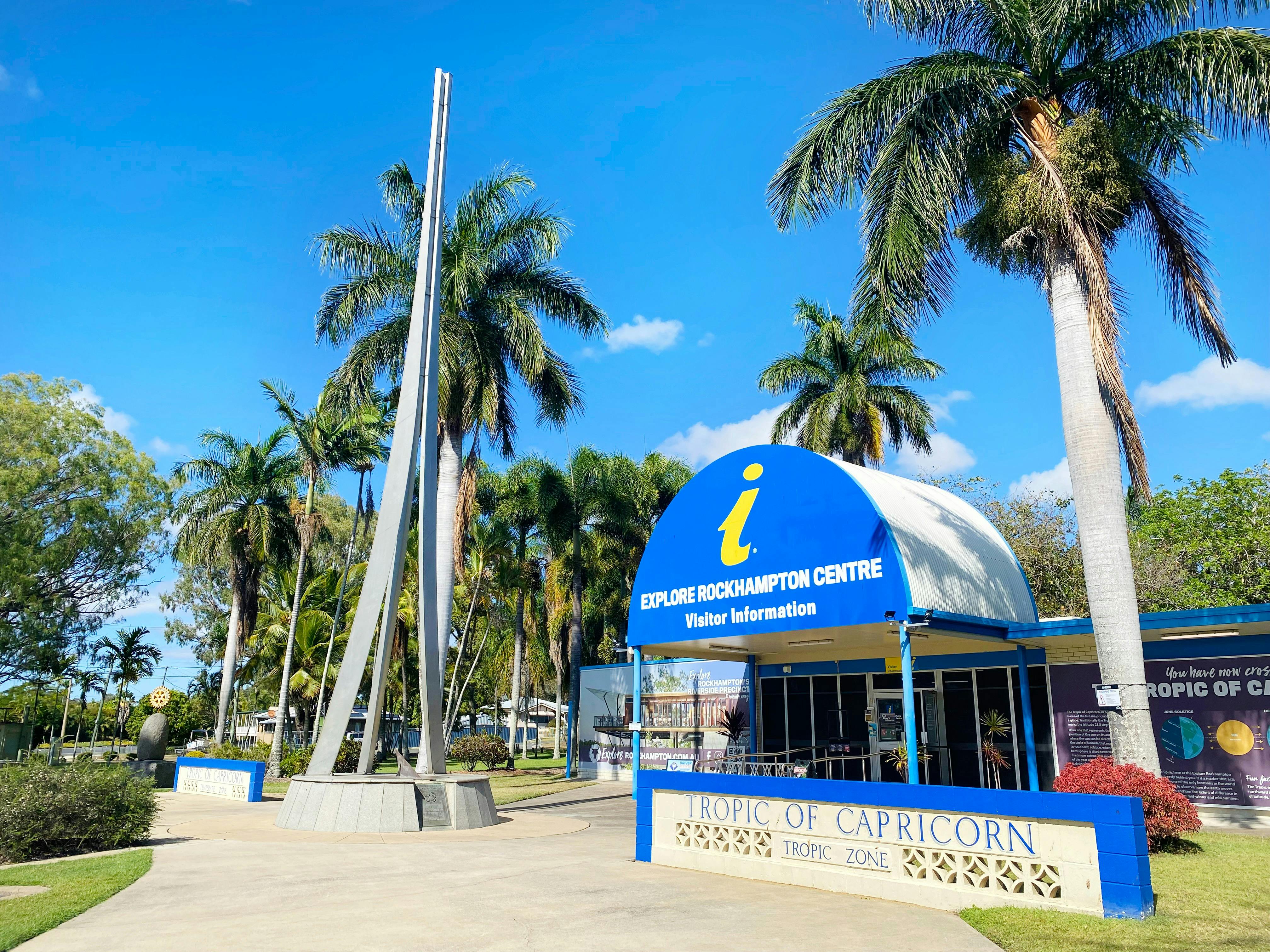 External photo of Visitor Information Centre with Capricorn Spire