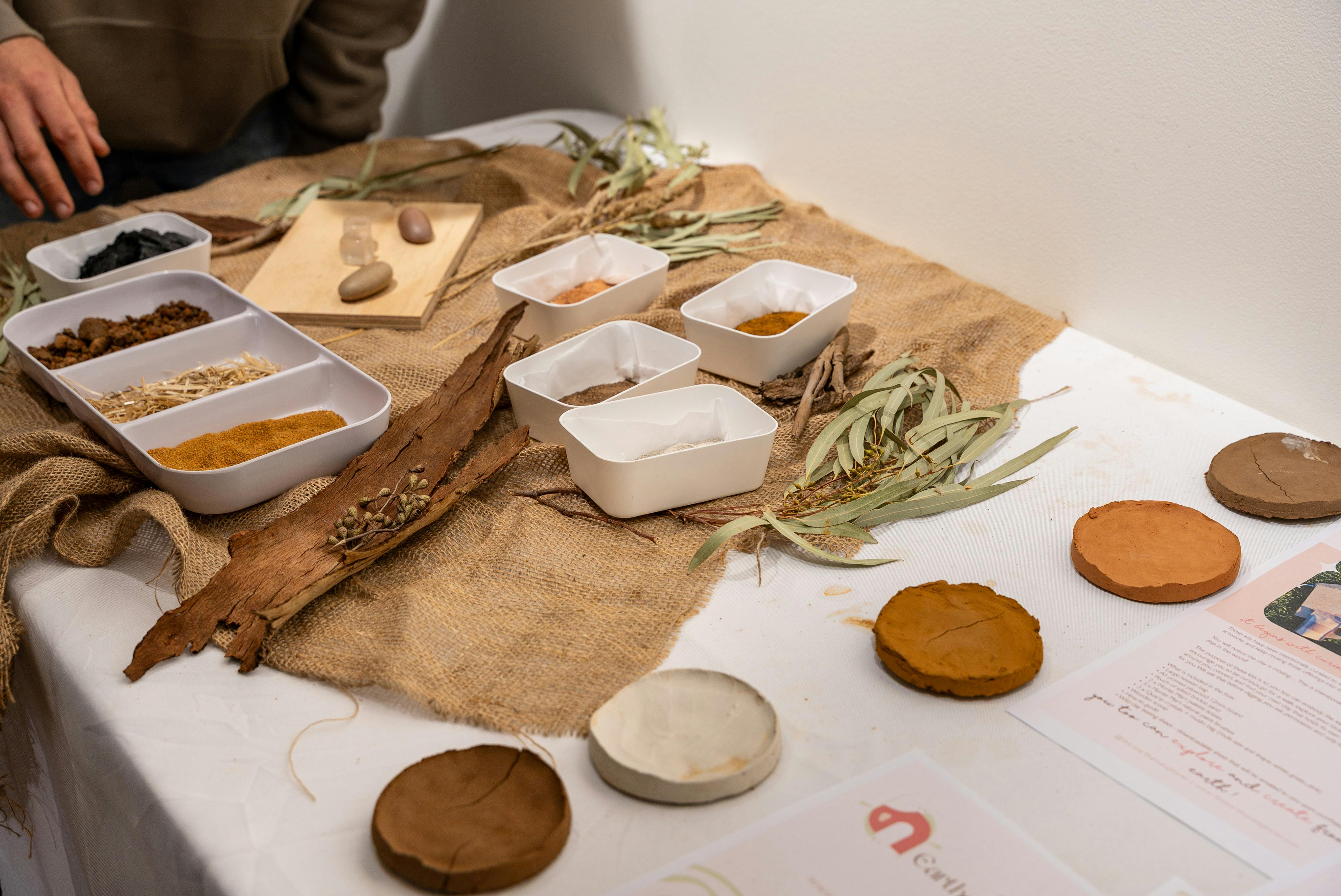 samples of different wild clays and the variation of colour
