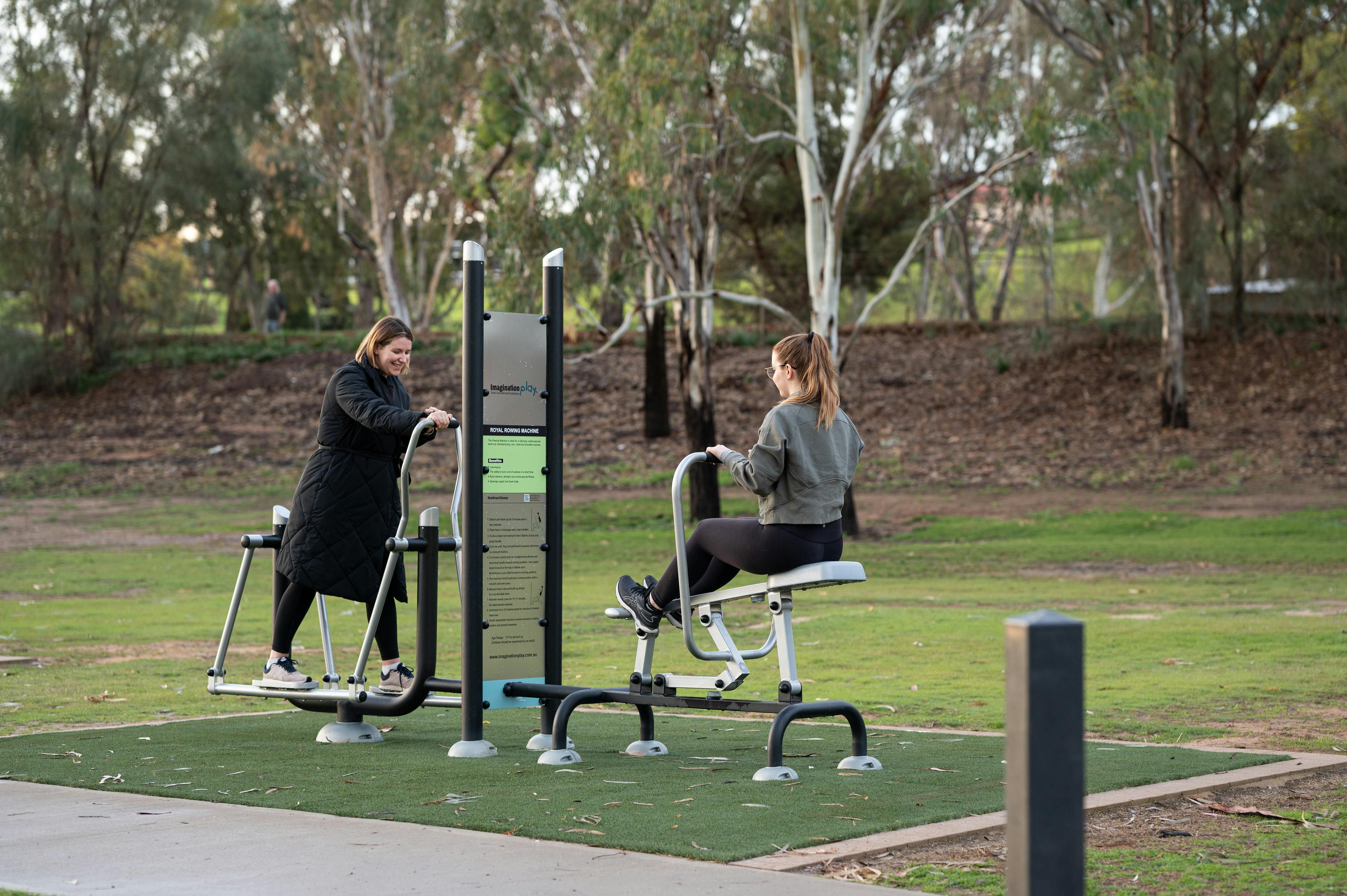 Each station features two exercise challenges.