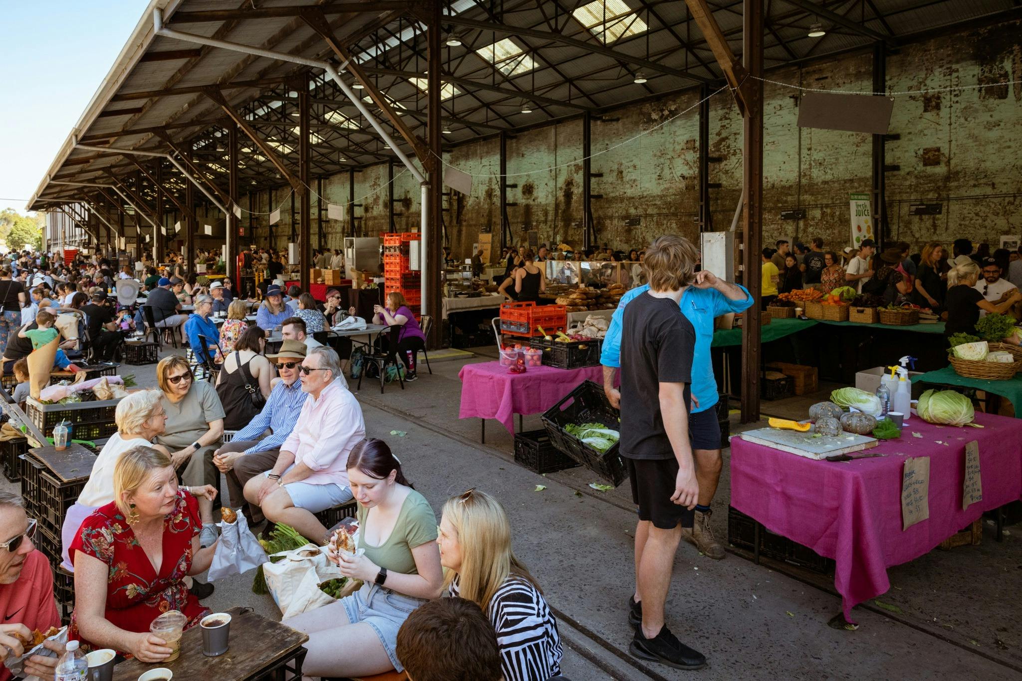 Crowd at the farmers market