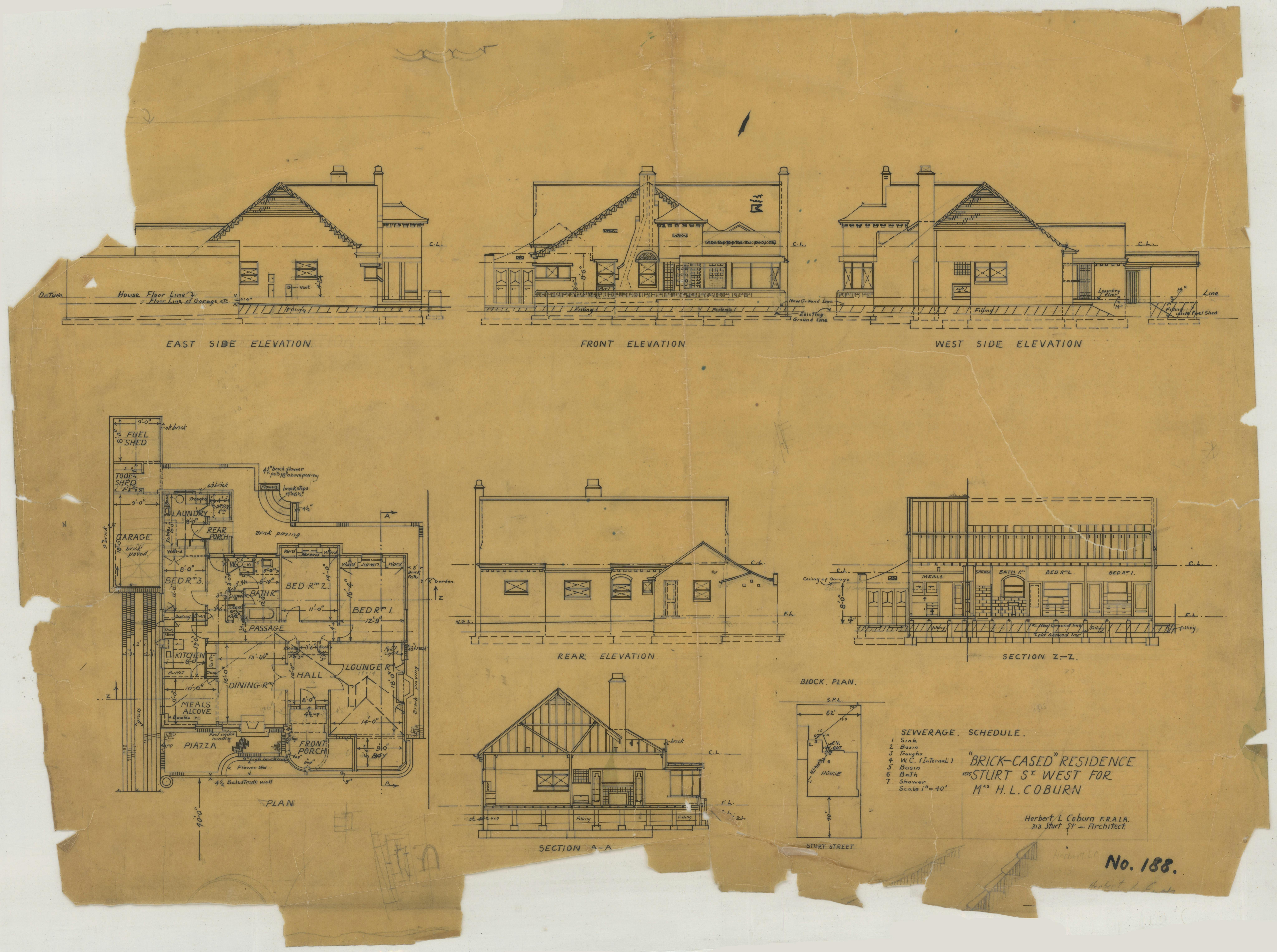 Architectural drawings of house