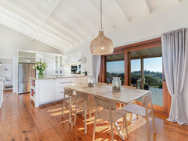 Dining room and kitchen