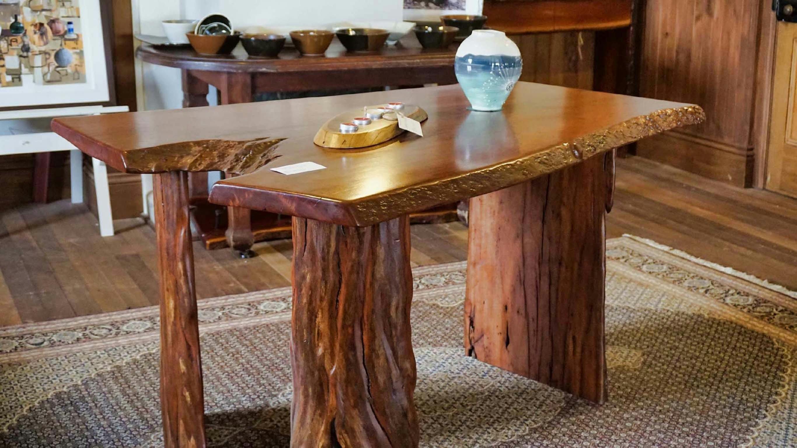 Handmade red gum table