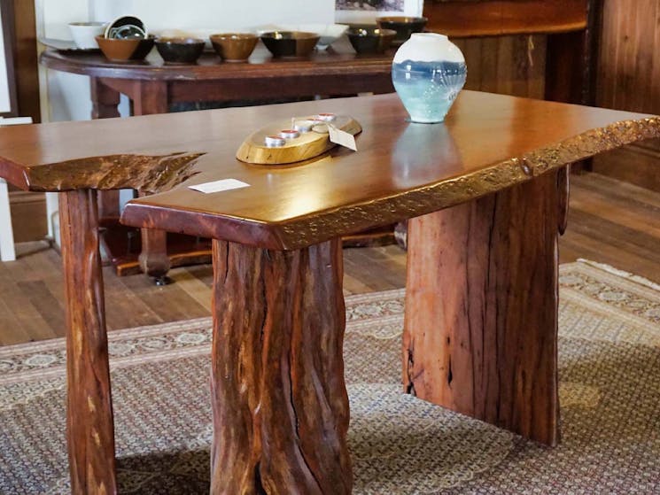 Handmade red gum table