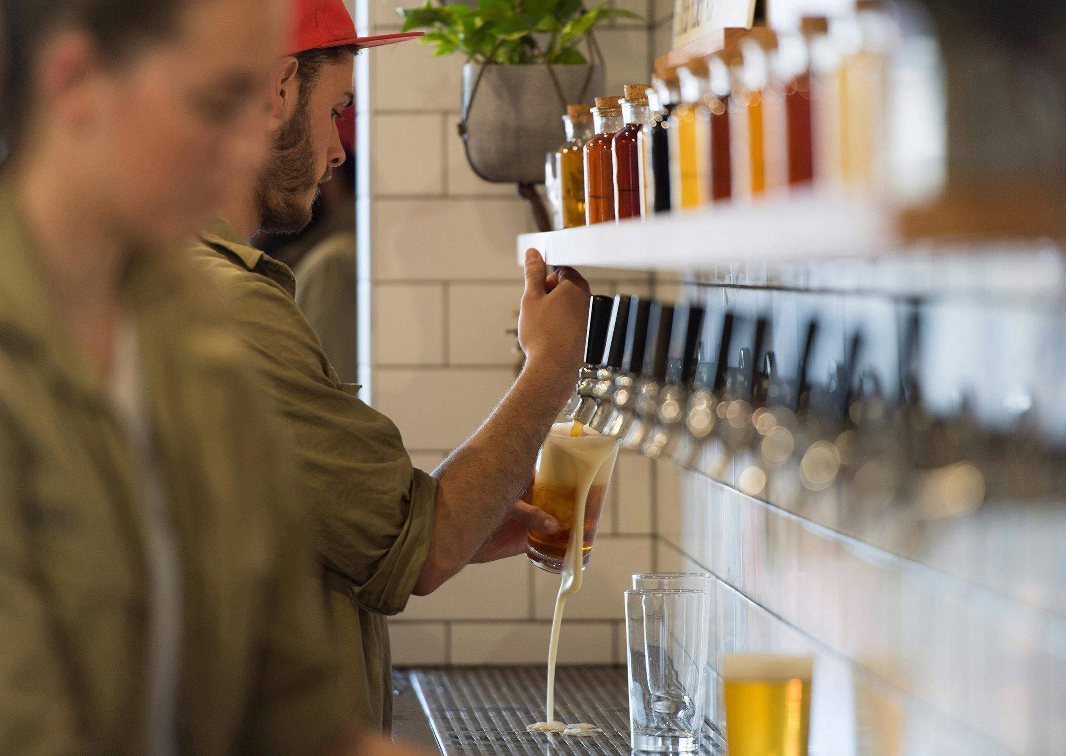 Beers on tap at Capital Brewing Co.
