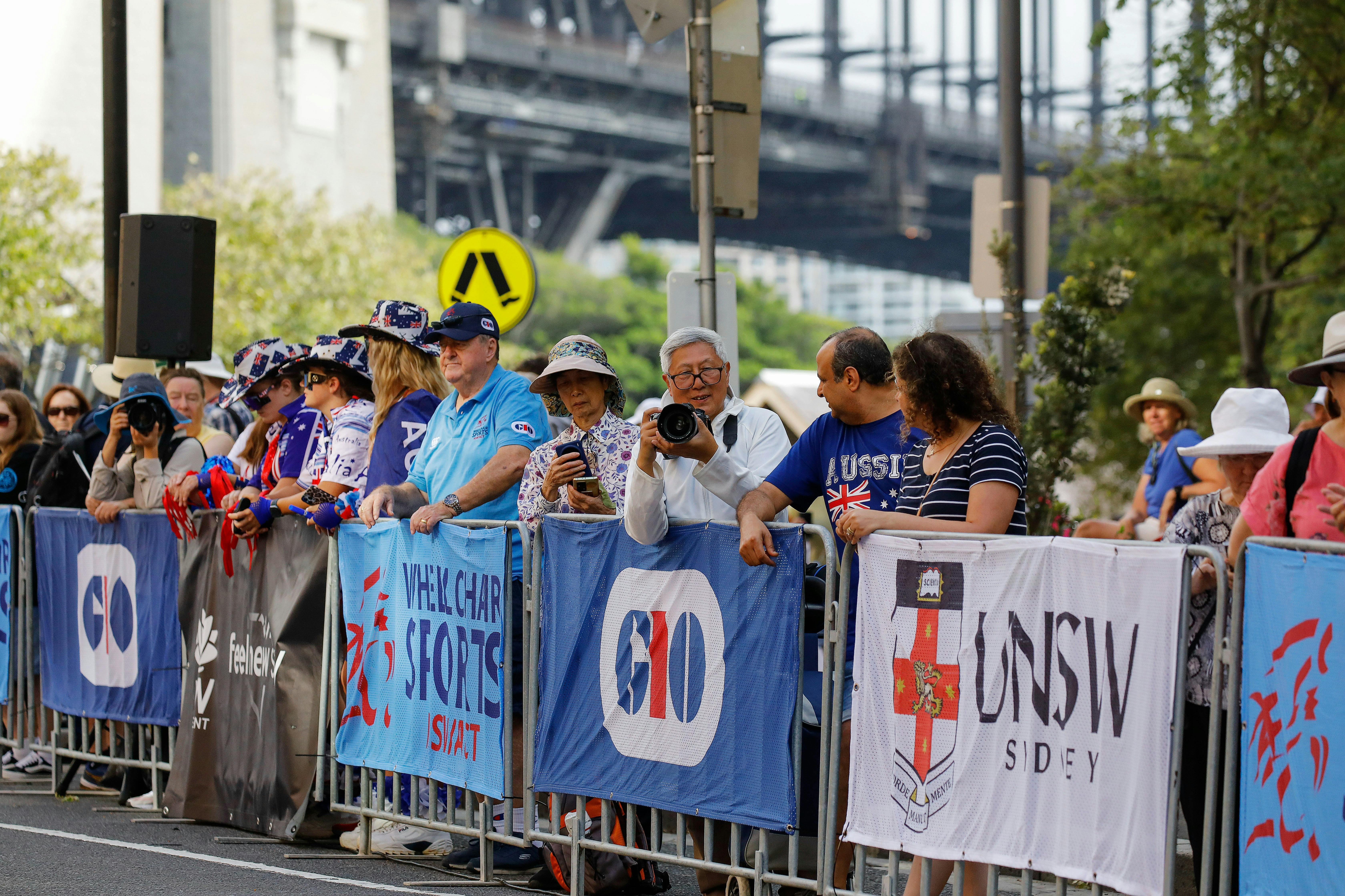 Crowd of spectators watching race