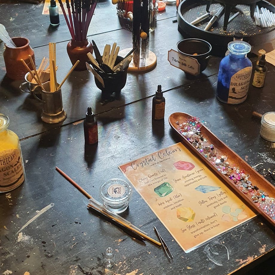 Wand Making Workshop Set up