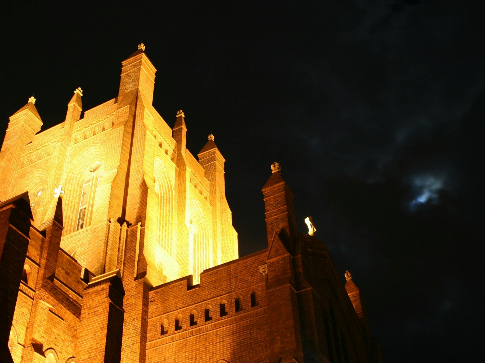 Christ Church Cathedral Newcastle by night