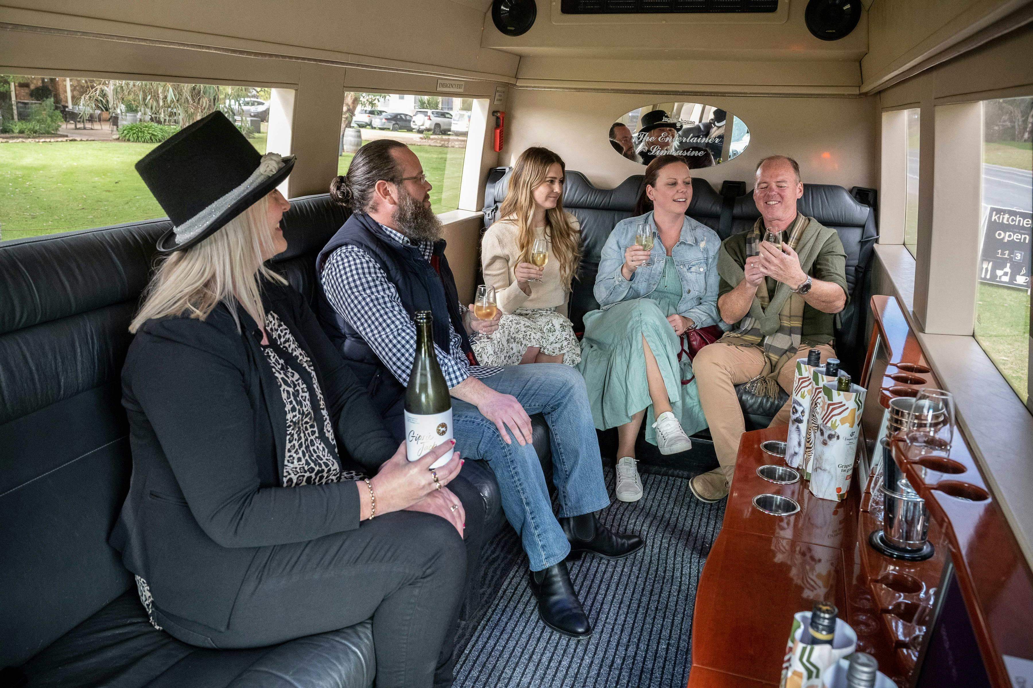 Aboard the Entertainer touring vehicle