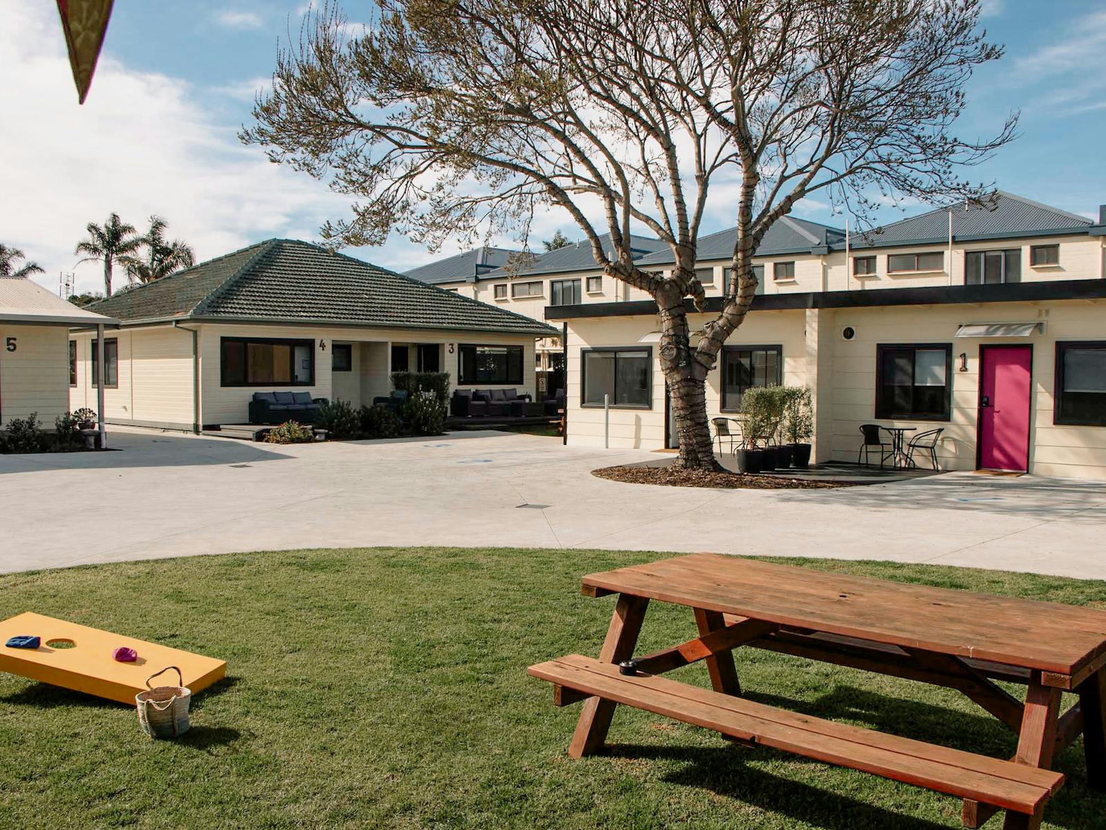 Outdoor seating and layout of the property