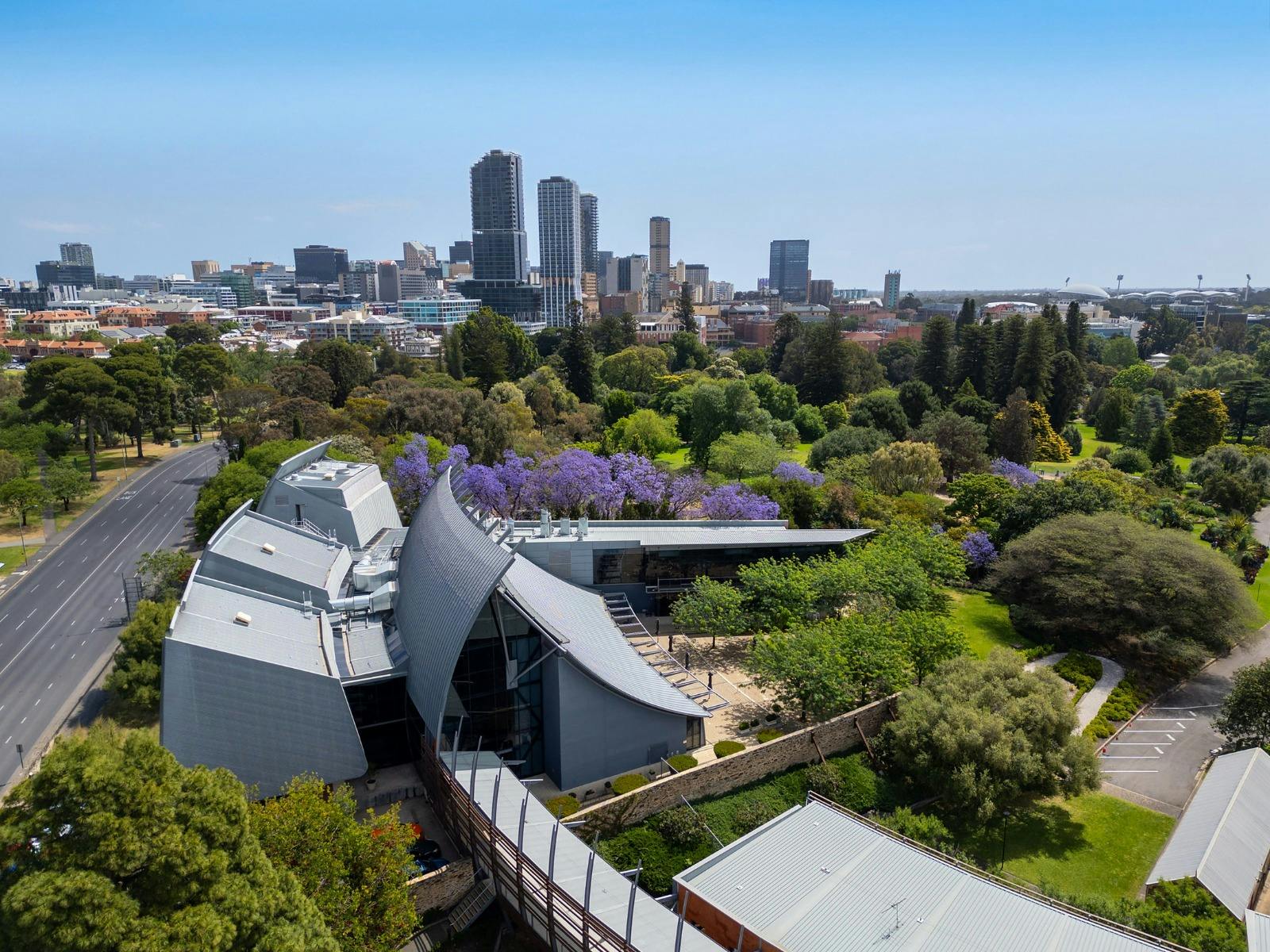 External aerial view of the National Wine Centre