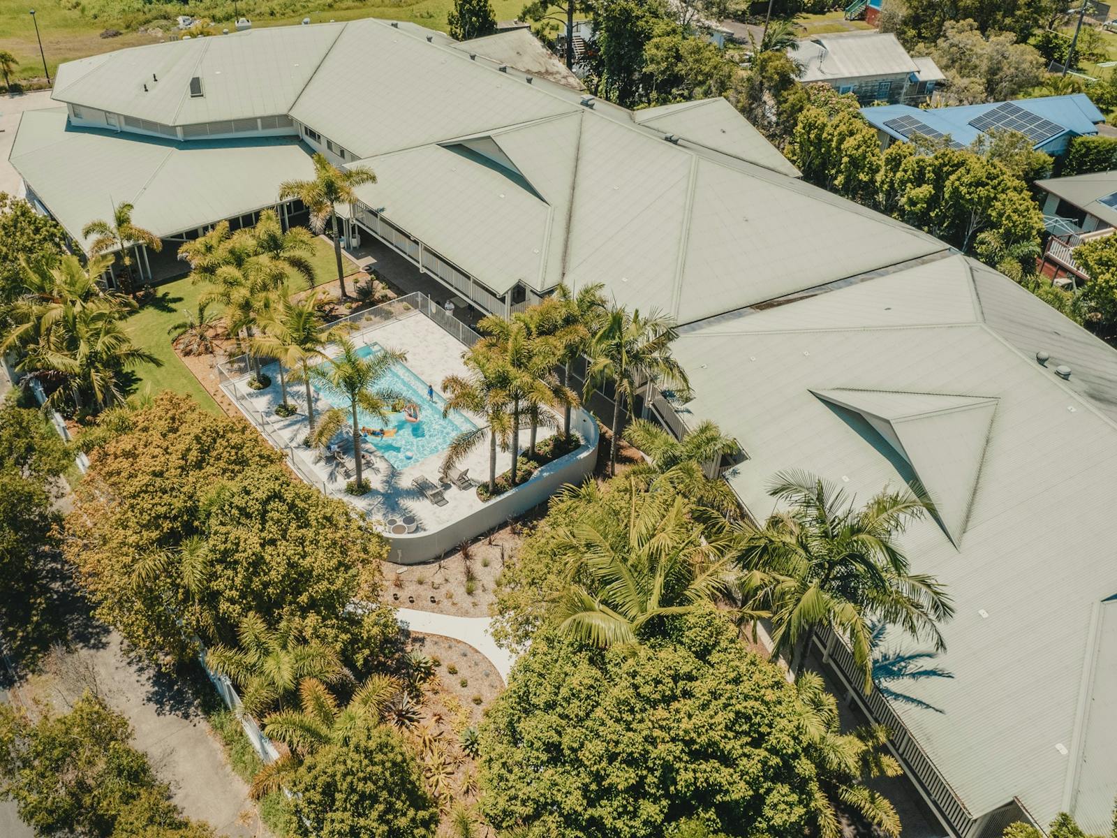 Aerial view of the beautiful property