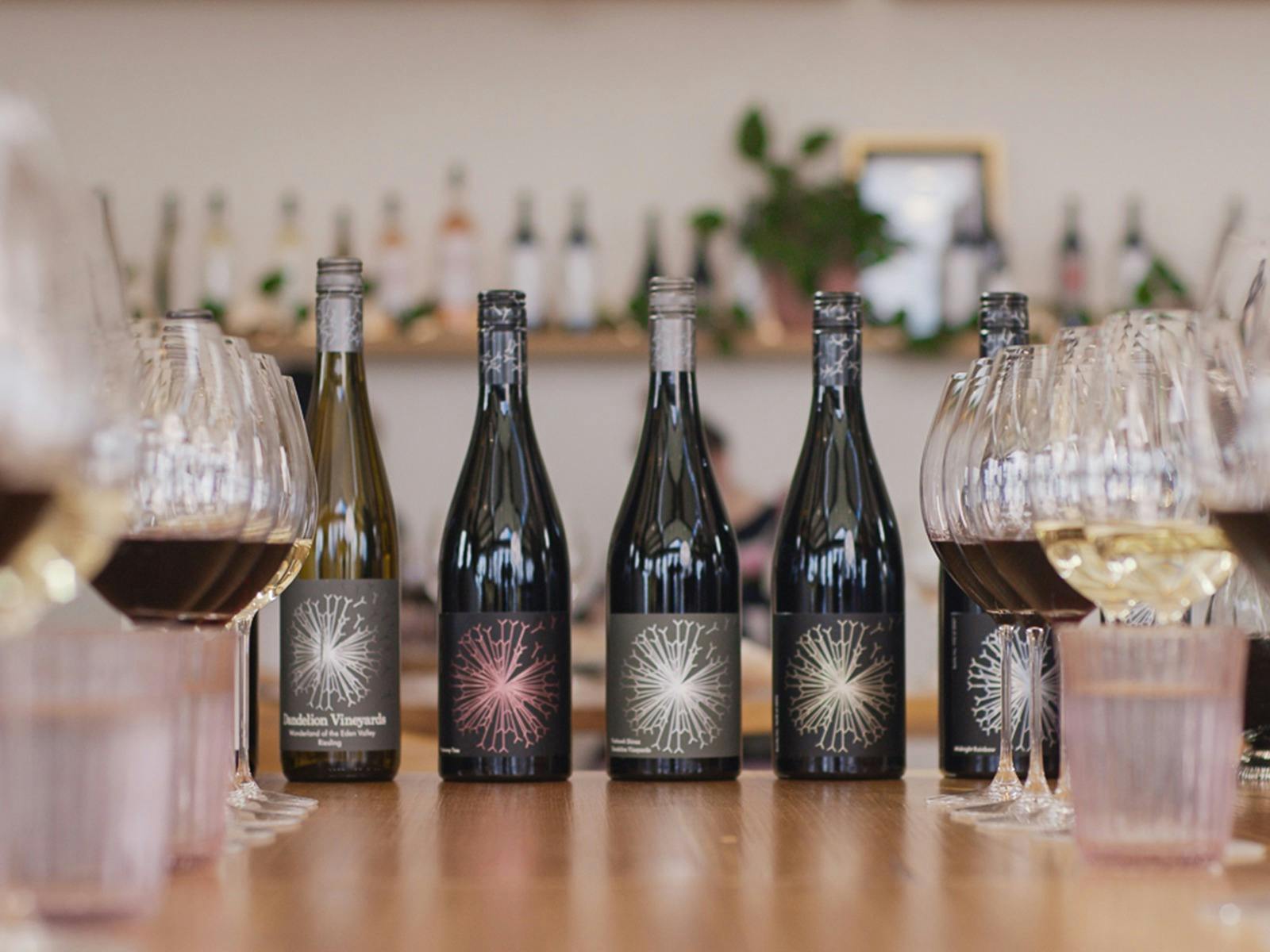 Five bottles of wine from the Firehawk Farm wine range