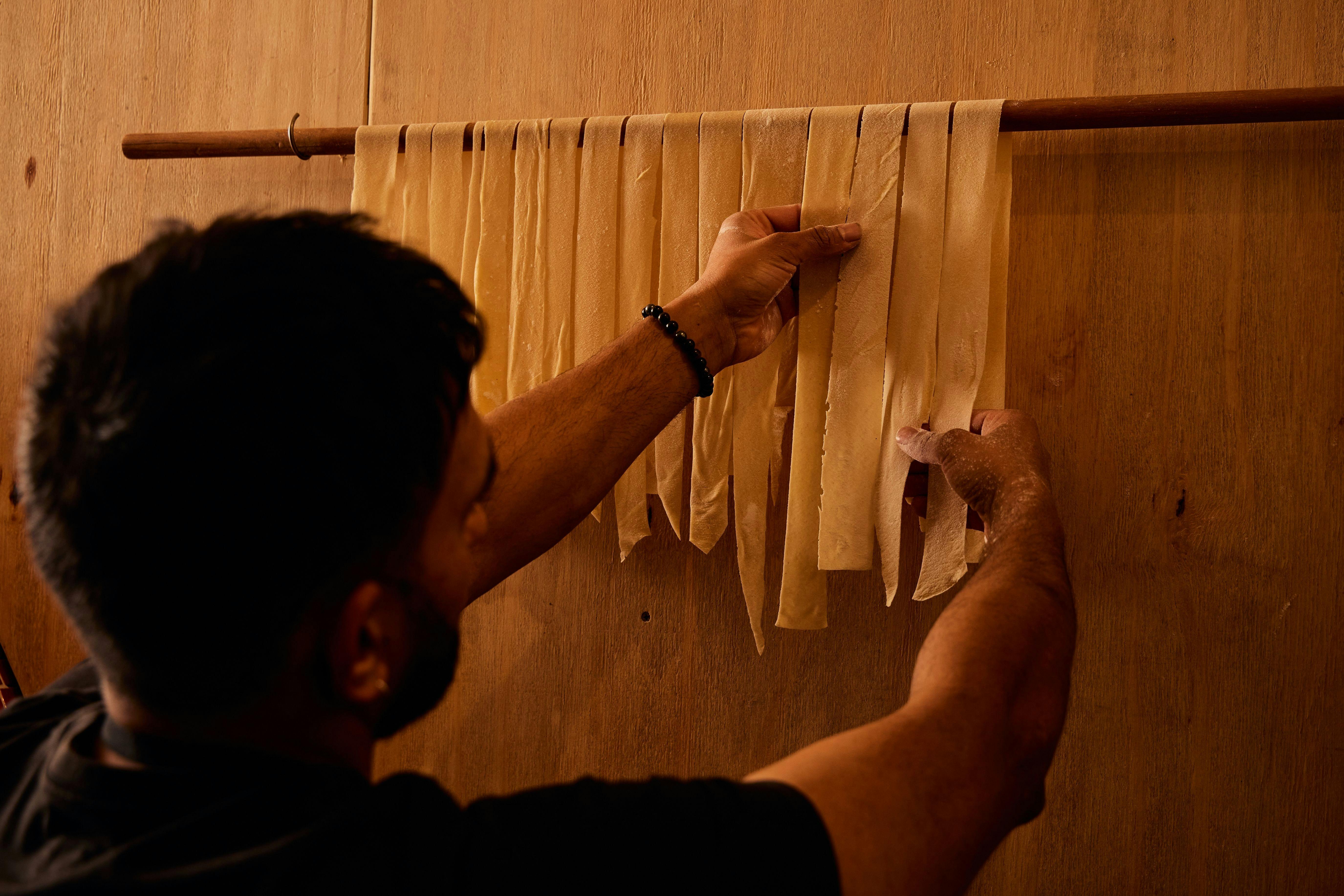 Hanging hand made pasta