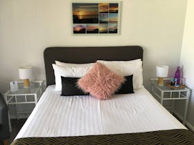 Crisp white cotton linen on a super comfy queen bed