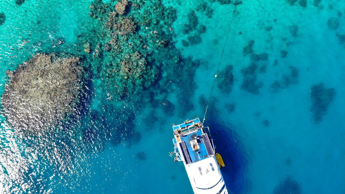 Reef Experience aerial view on the Great Barrier Reef