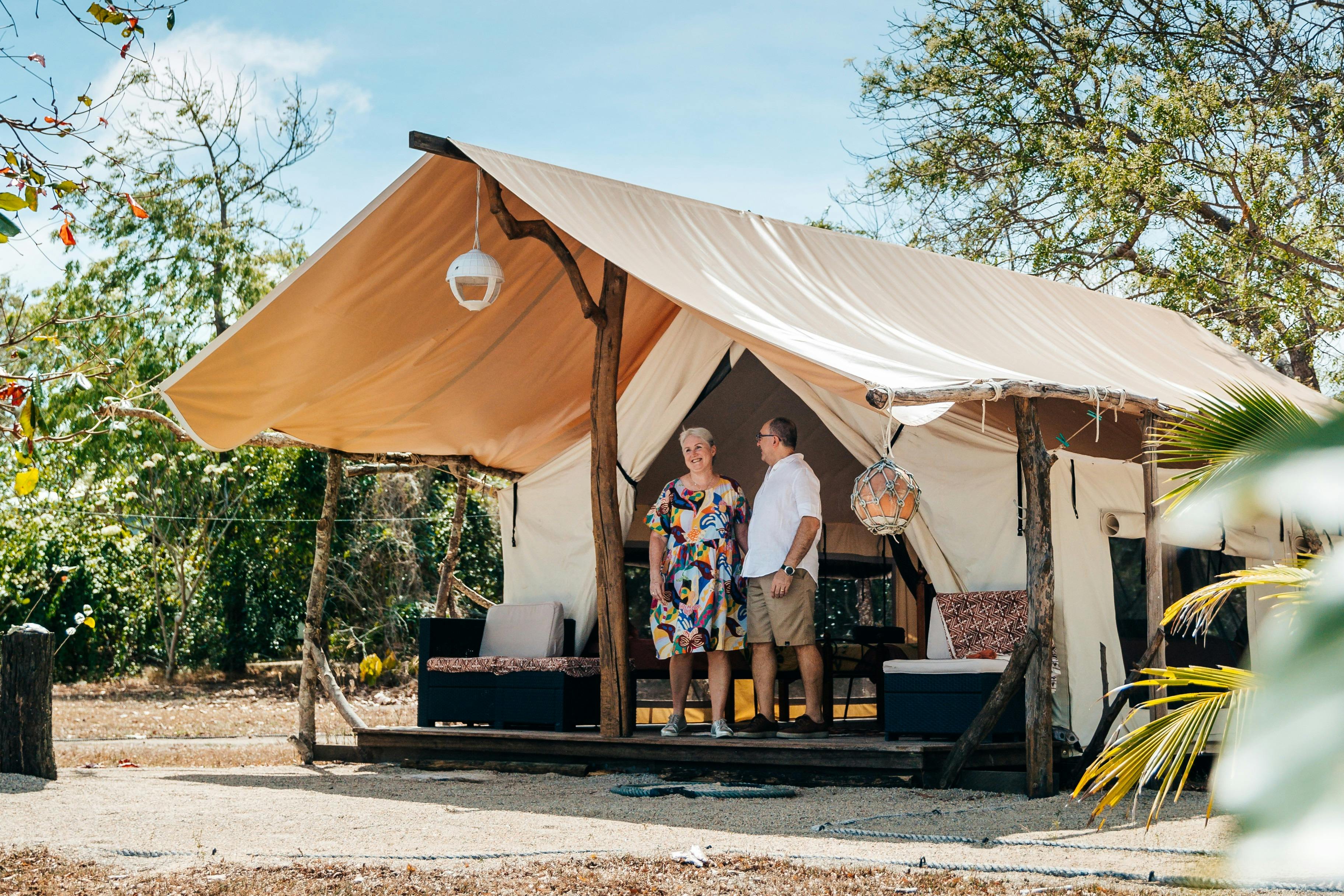 One of the 2 types of glamp tents available