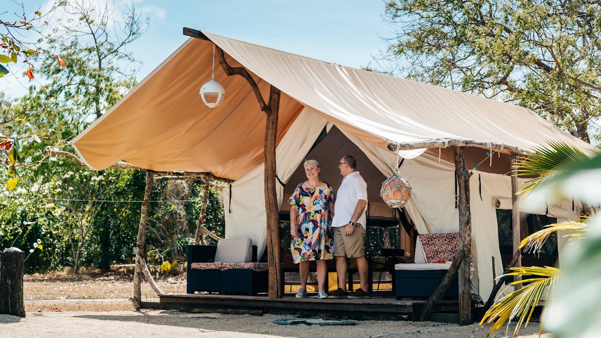 One of the 2 types of glamp tents available