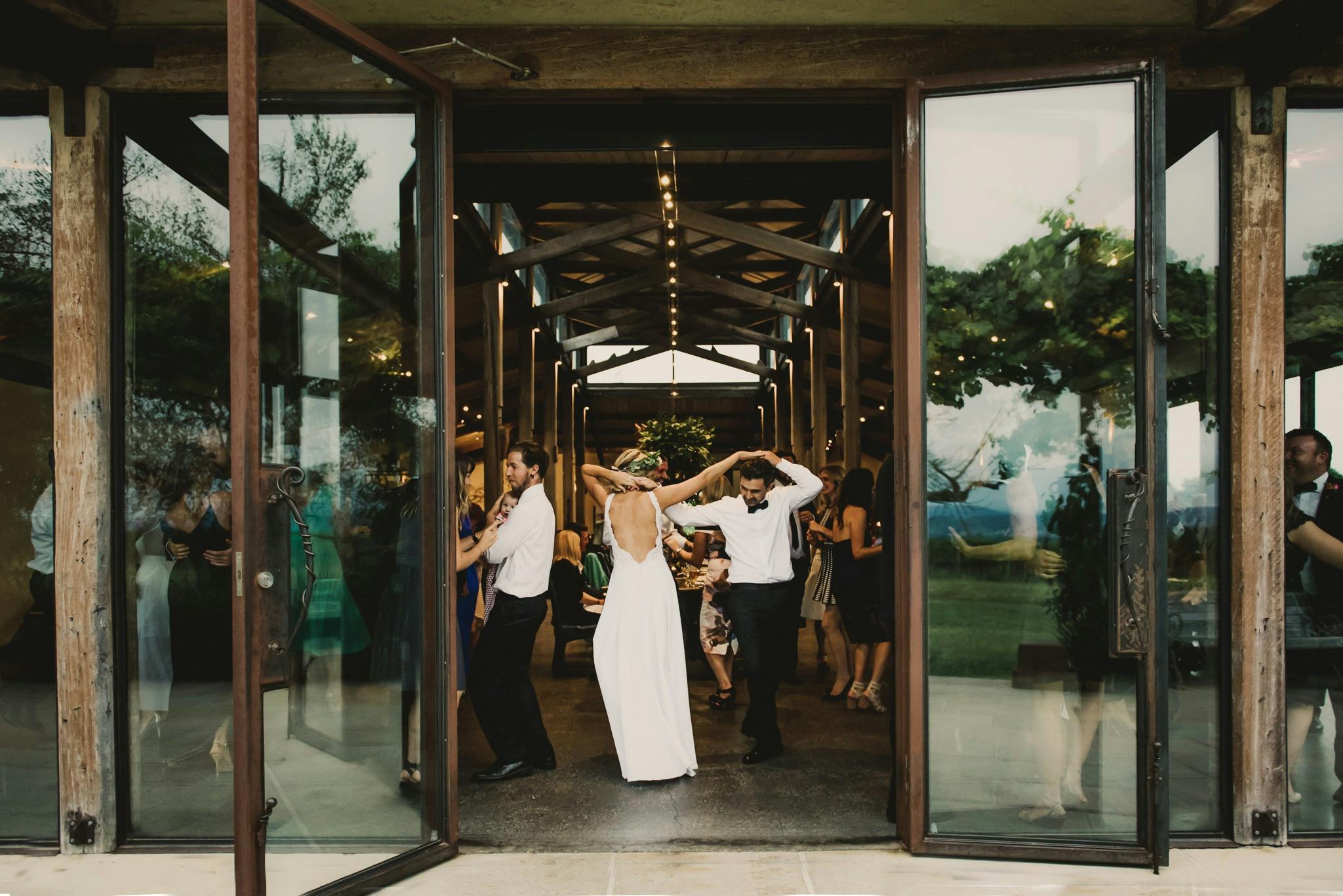 A wedding  reception in The Barn