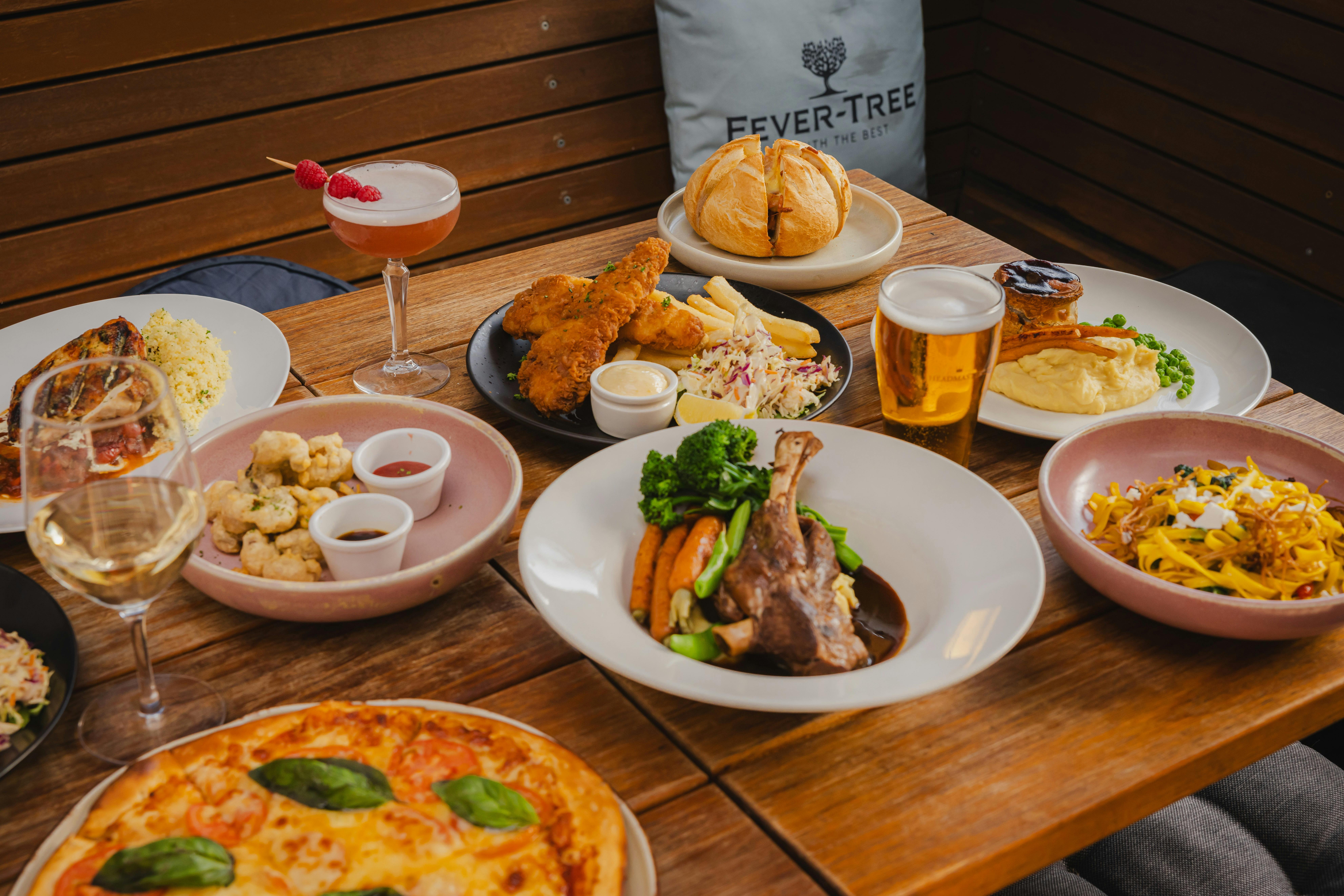 array of food and drink shoreline hotel