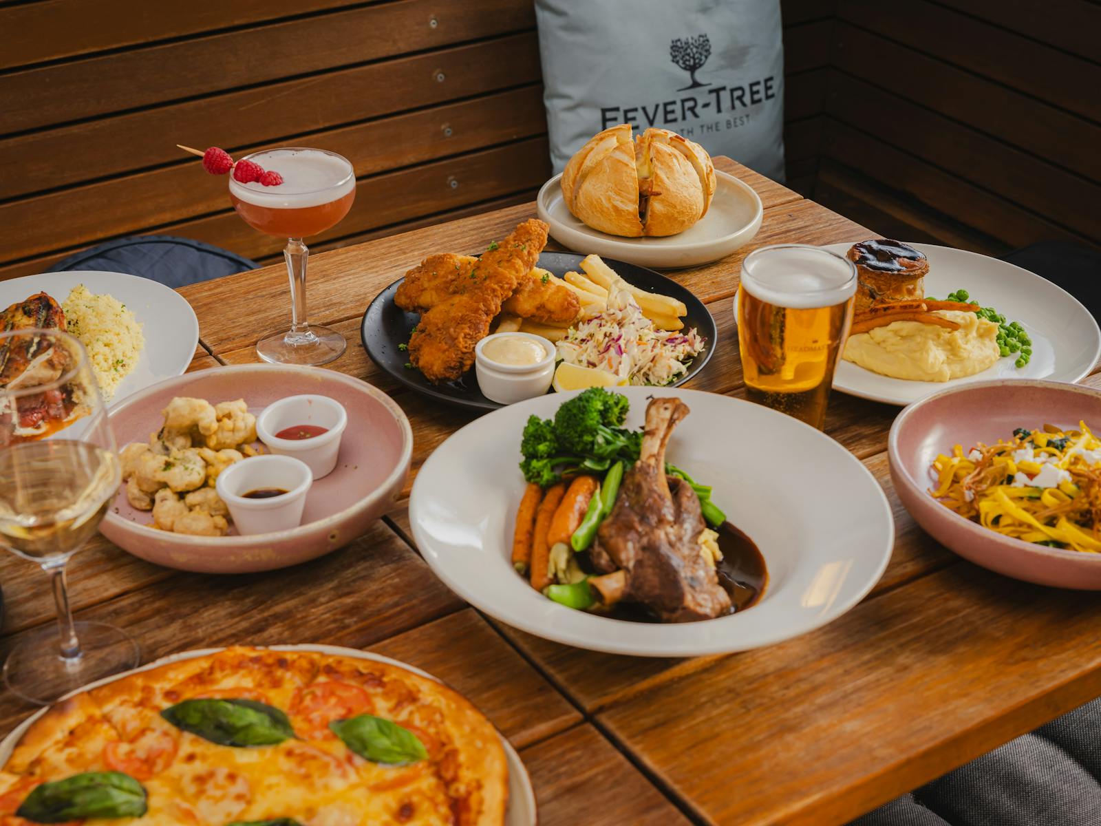 array of food and drink shoreline hotel