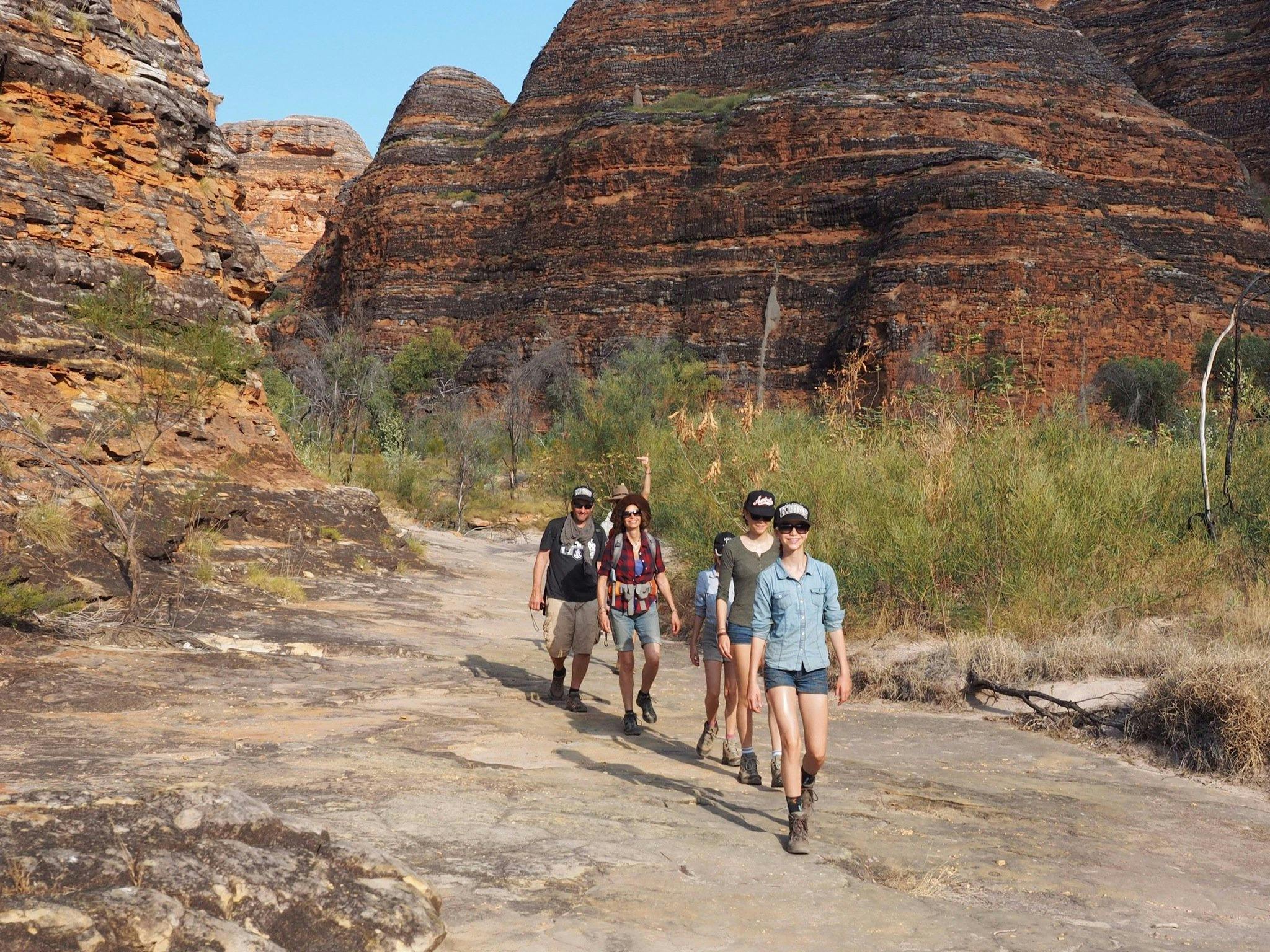 Charter North clients hiking at The Bungle Bungle Range  Purnululu NP - The Kimberley