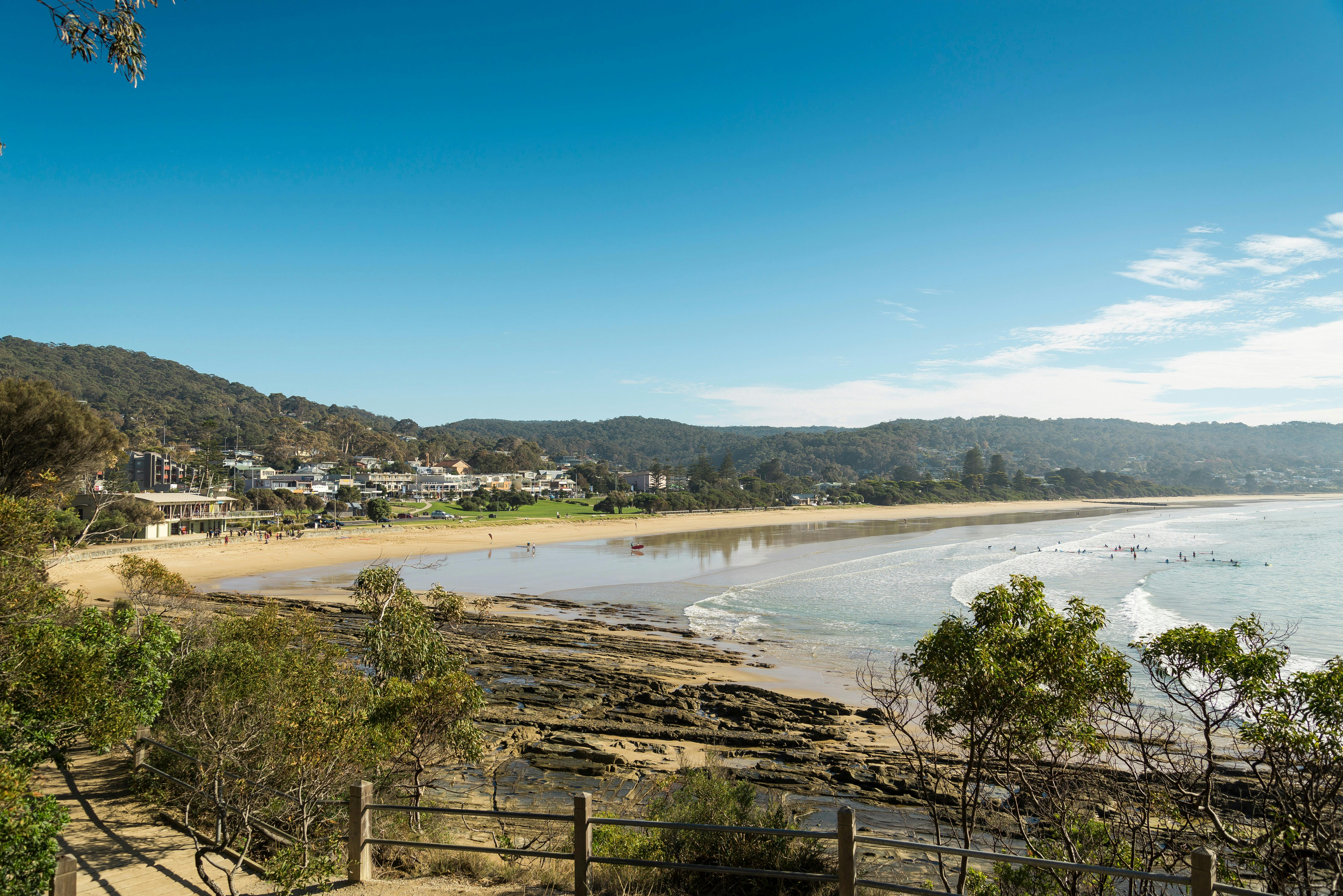 View of Lorne Beach on the Great Ocean Road