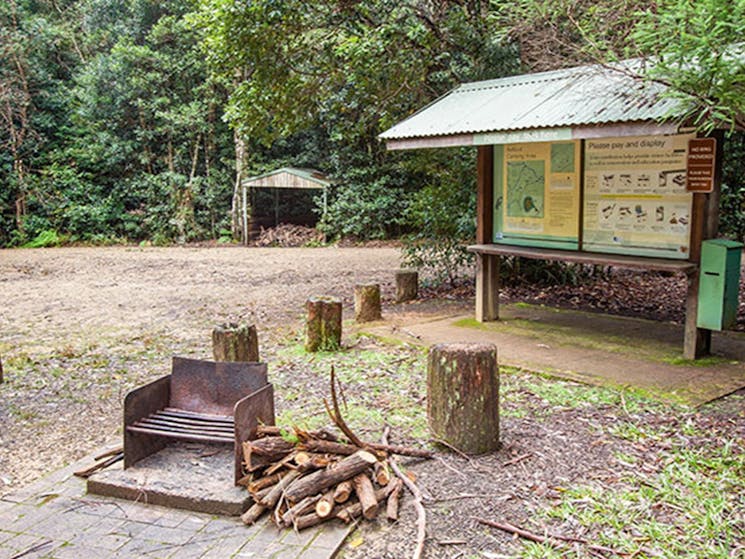 Information sign and barbecue at Bellbird campground in Washpool National Park. Photo: Robert Cleary
