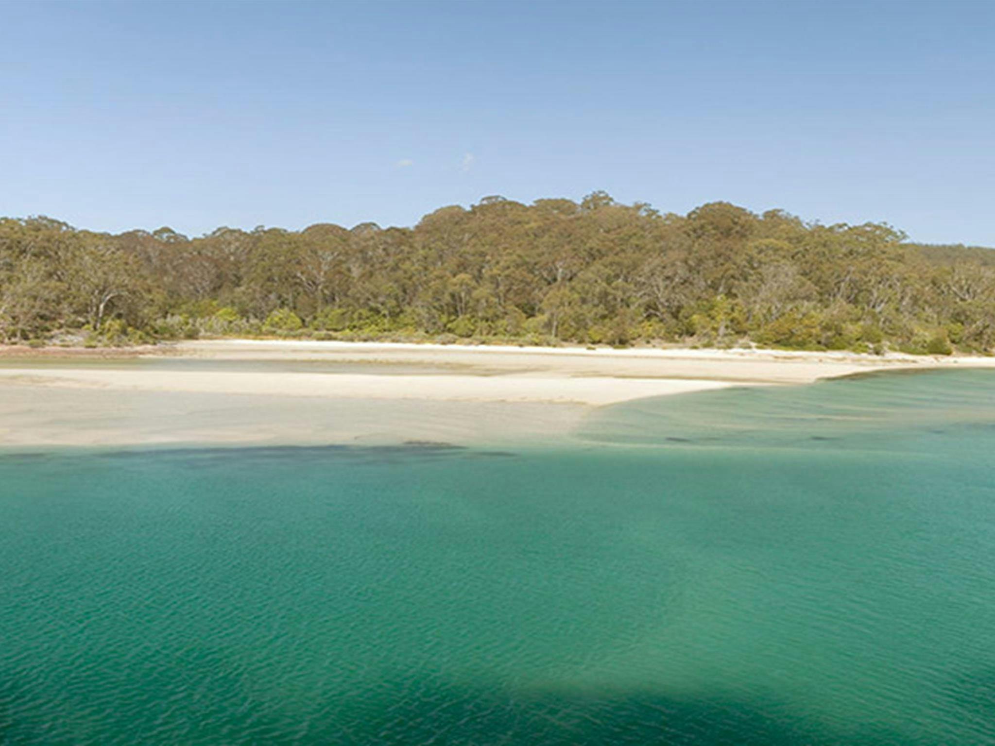 Pambula River mouth seen from Pambula River walking track. Photo: Michael Van Ewijk/DPIE