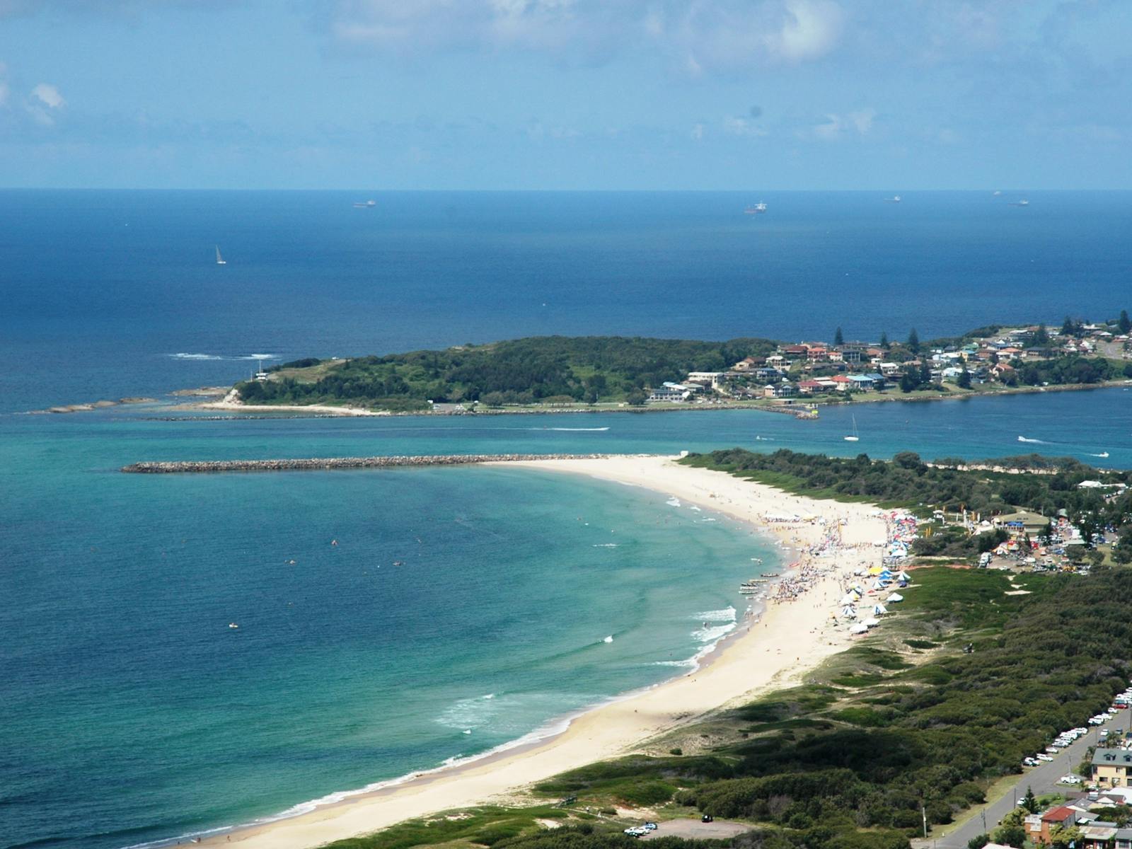 Luftbild von Blacksmiths Beach