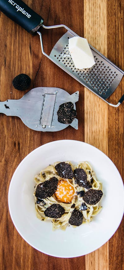 Breakfast dish with truffles