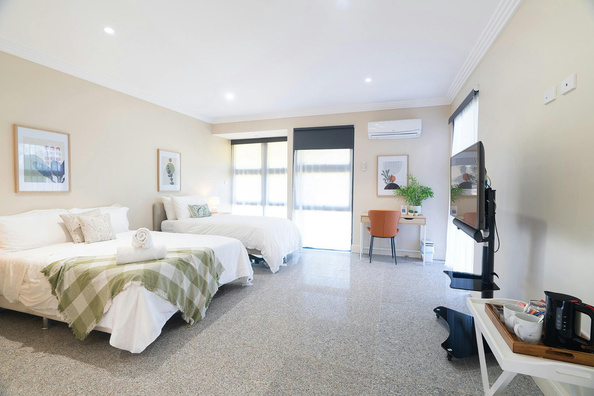 Suite 2 - King single bed plus Queen bed, large space around room