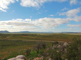 Wonoka Bluff on left Elder Range and Wilpena Pound