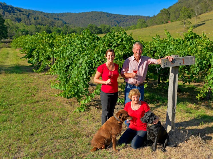 The current fifth generation Heslop family, producing organically grown, estate wines