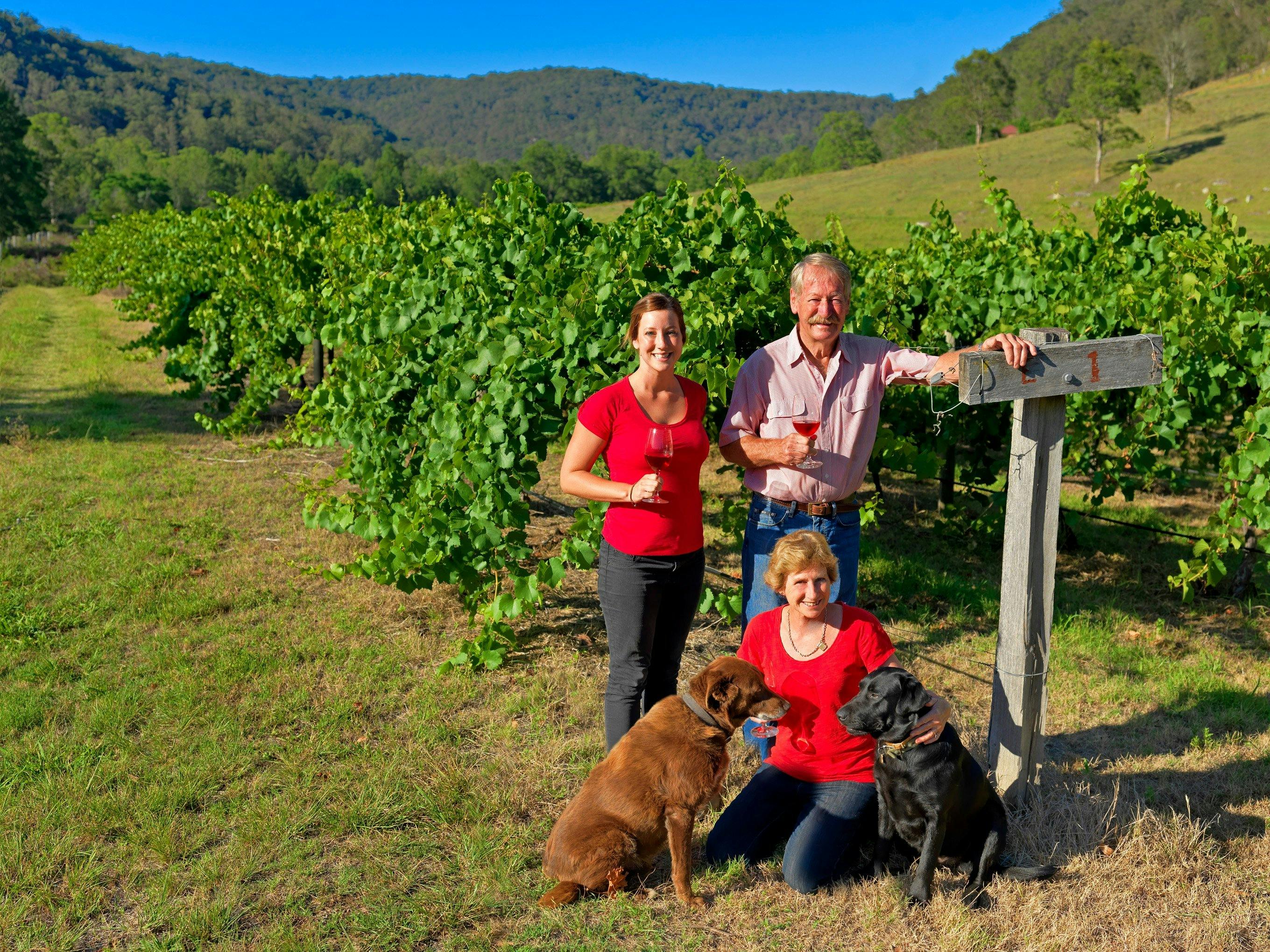 The current fifth generation Heslop family, producing organically grown, estate wines