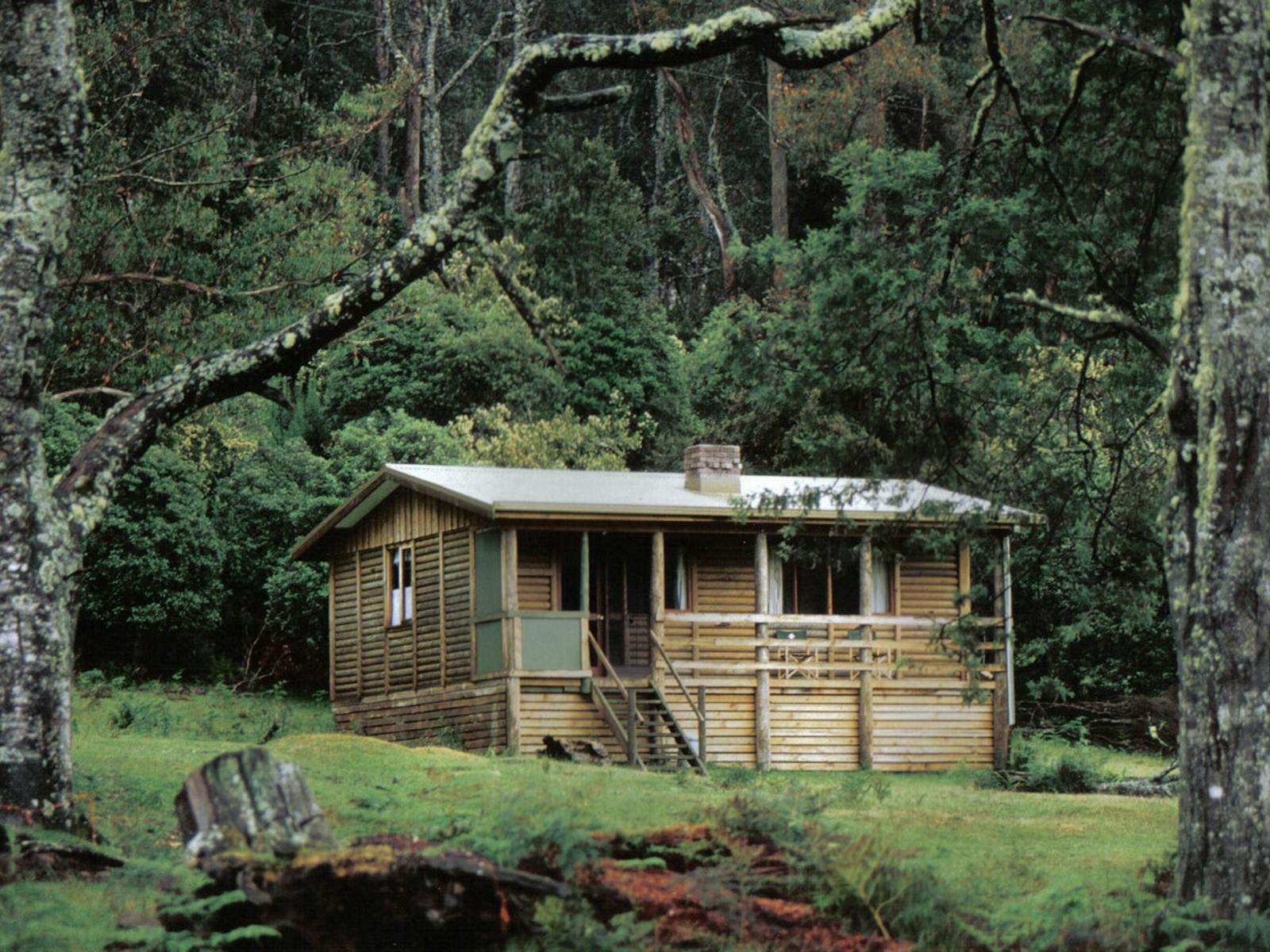 External view of Flora log cabin