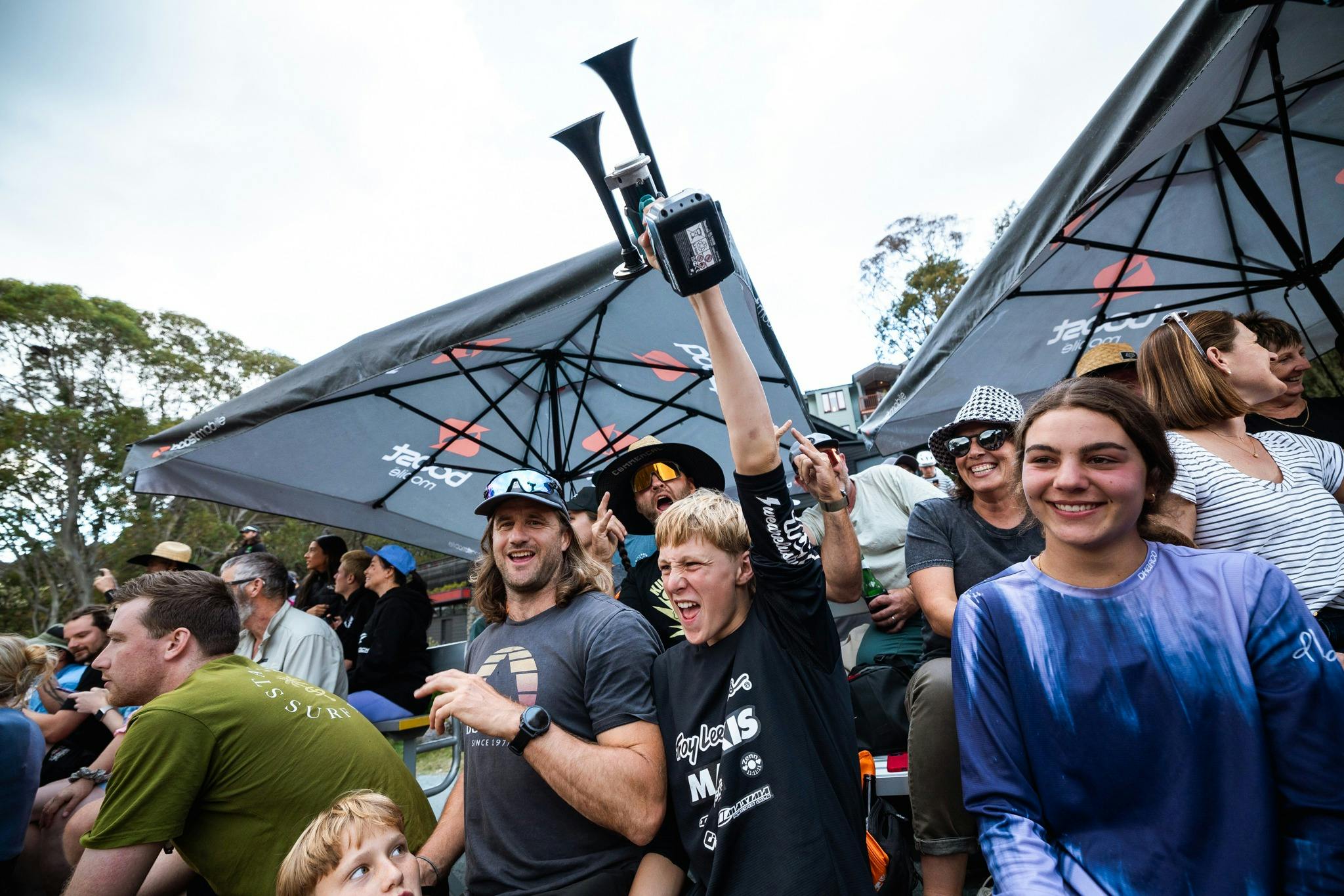 Spectators joining in on all the fun.