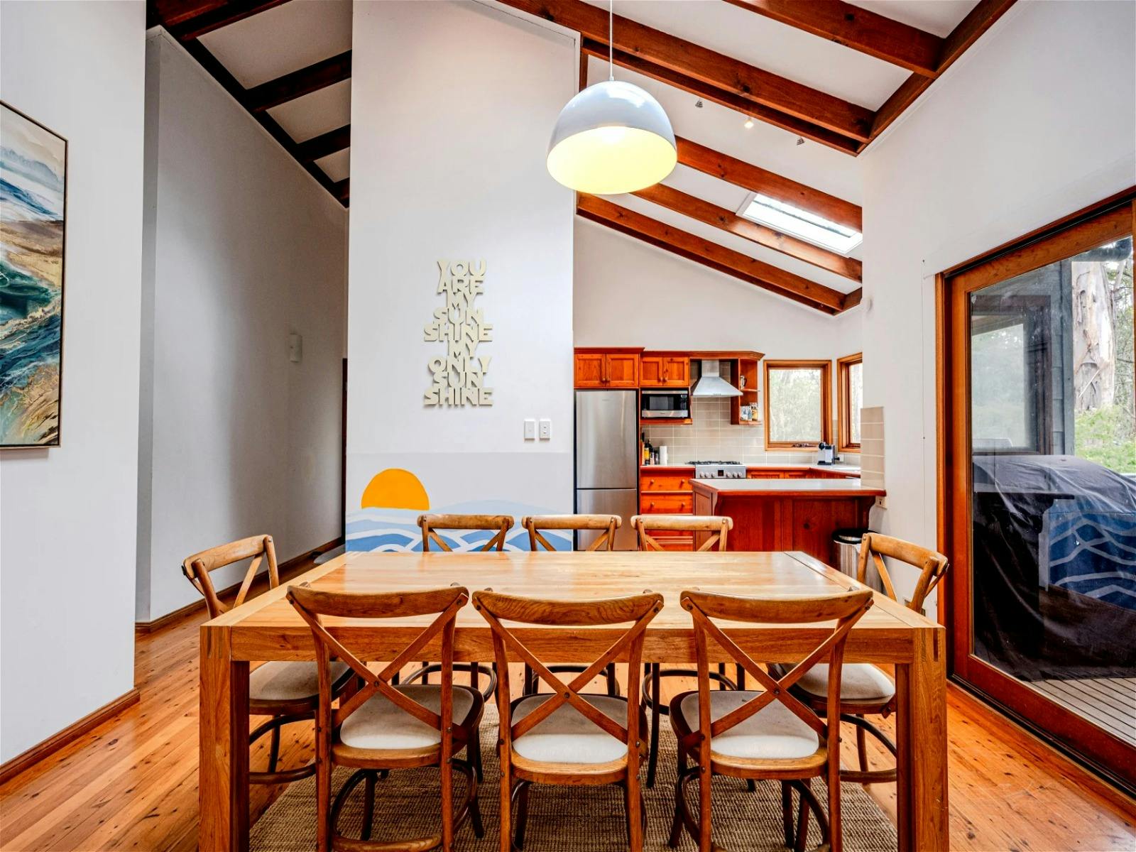 Indoor dining area with tasteful decor and ample seating