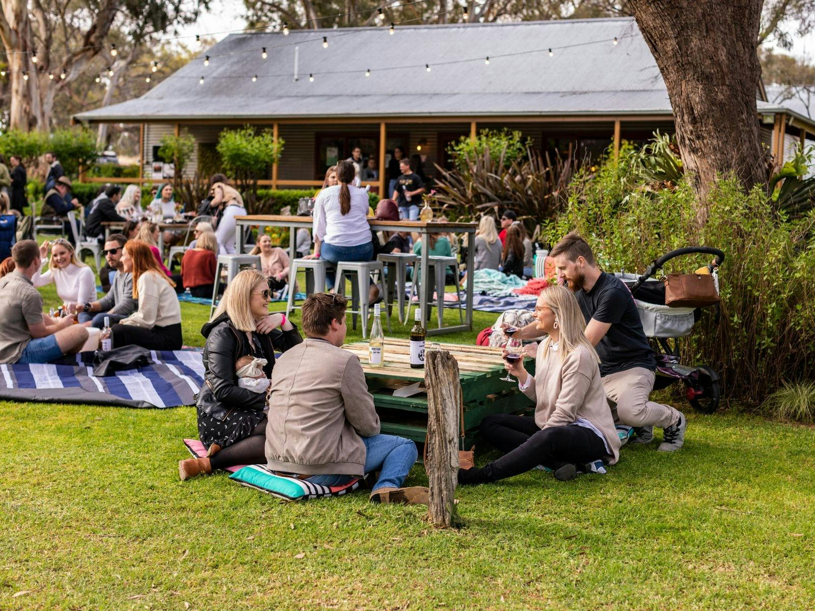Crowd on the lawn at Whistler Wines